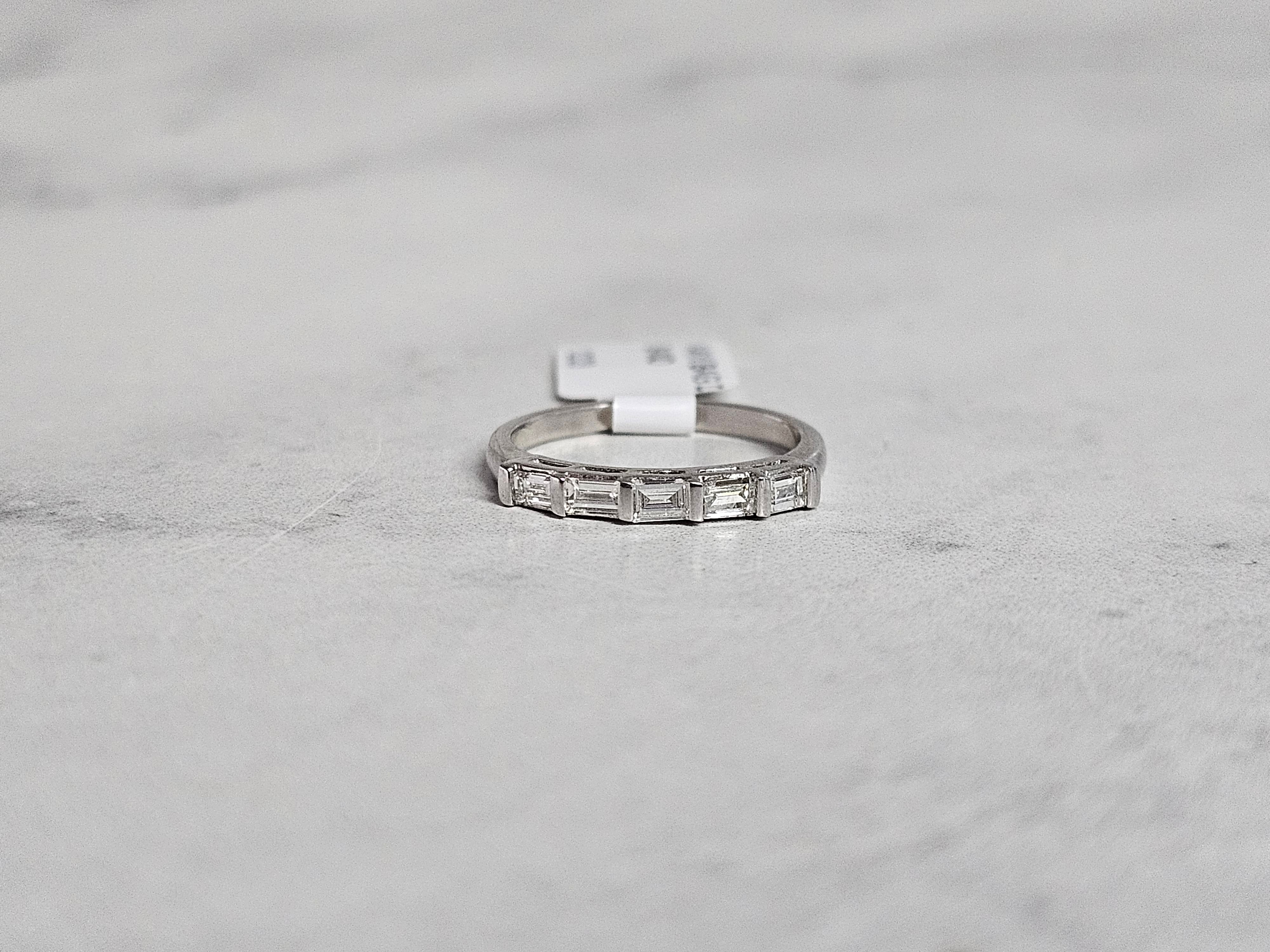 14K White Gold Baguette Diamond Wedding Band for Women - Elegant Bridal Ring for Engagement, Anniversary & Special Occasions