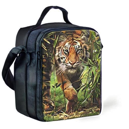 Jungle Tiger Print Insulated Lunch Box for Kids - Adjustable & Removable Tote Bag, Leak-Proof School Lunch Container for Boys & Girls | Perfect for School, Picnics & Outdoor Activities
