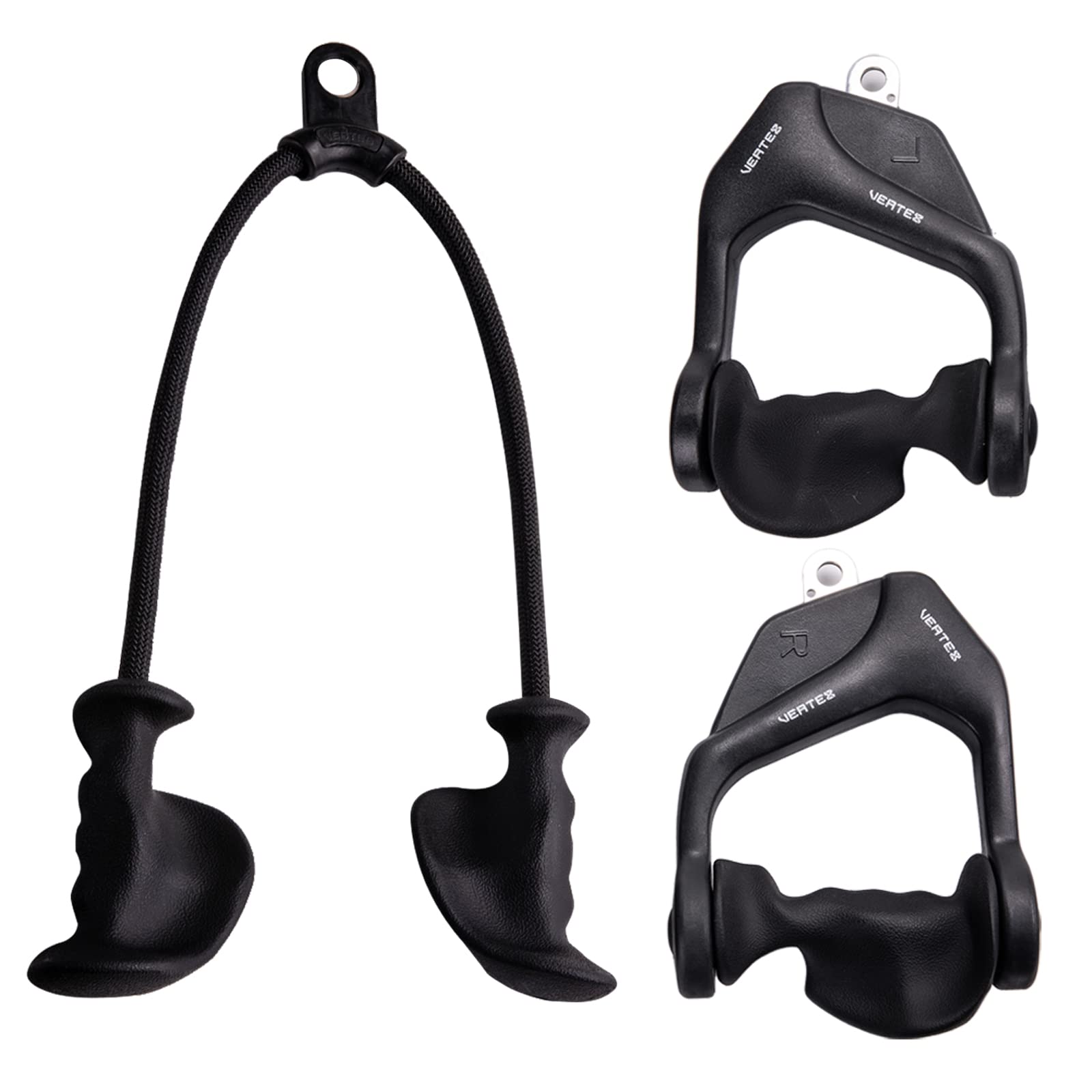 KKH Ergonomic Triceps Rope Pull Down with Anti-Slip Natural Rubber Grip - Gym Cable Attachment for Pushdowns & Lat Exercises - D Handle Design Activates More Muscle Fibers - Perfect for Home & Commercial Gym Workouts