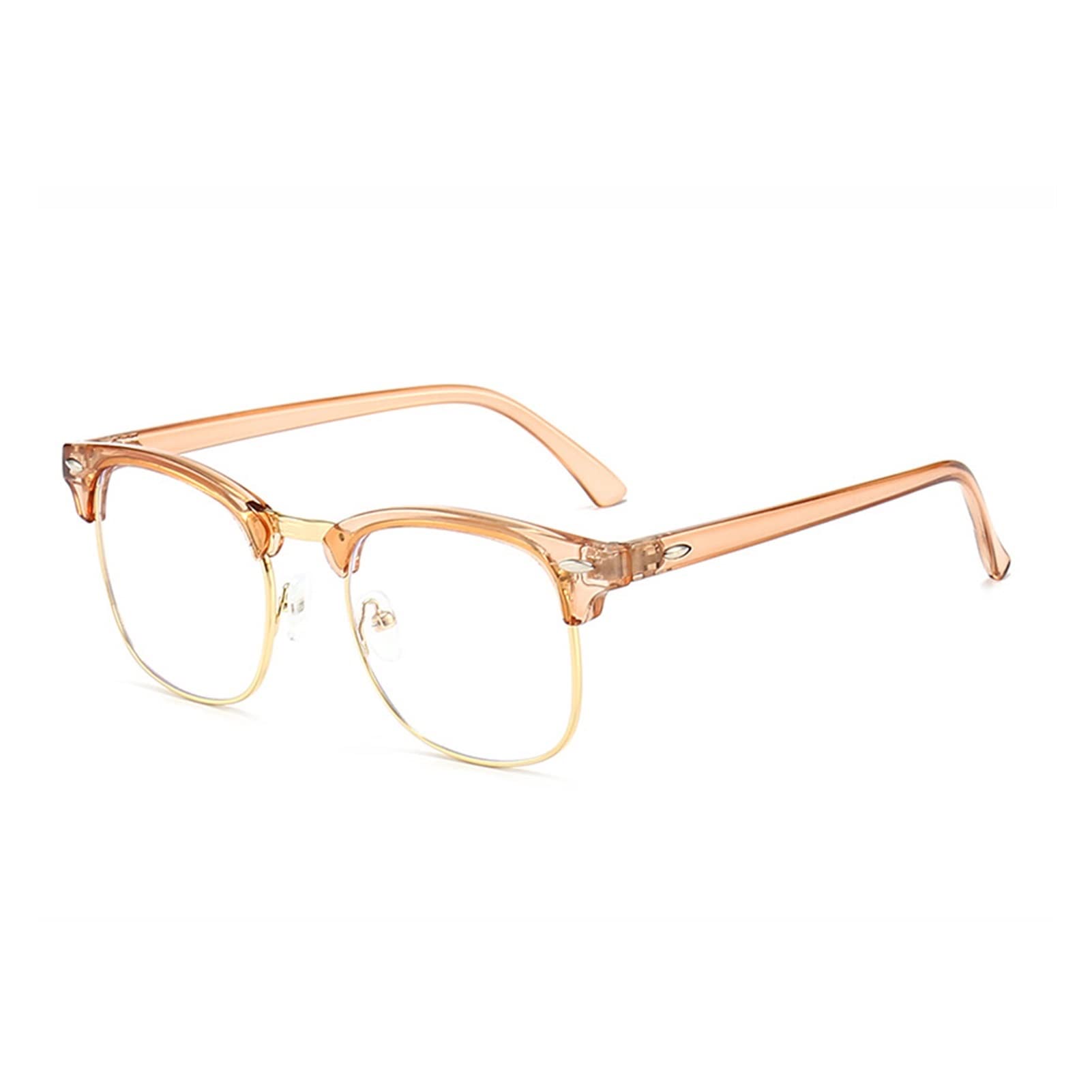 Saturey Blue Light Blocking Glasses for Women & Men - Anti Blue Light Computer Reading Glasses with Transparent Round Frame - Perfect for Office, Gaming & Screen Time (Frame Color: 6)