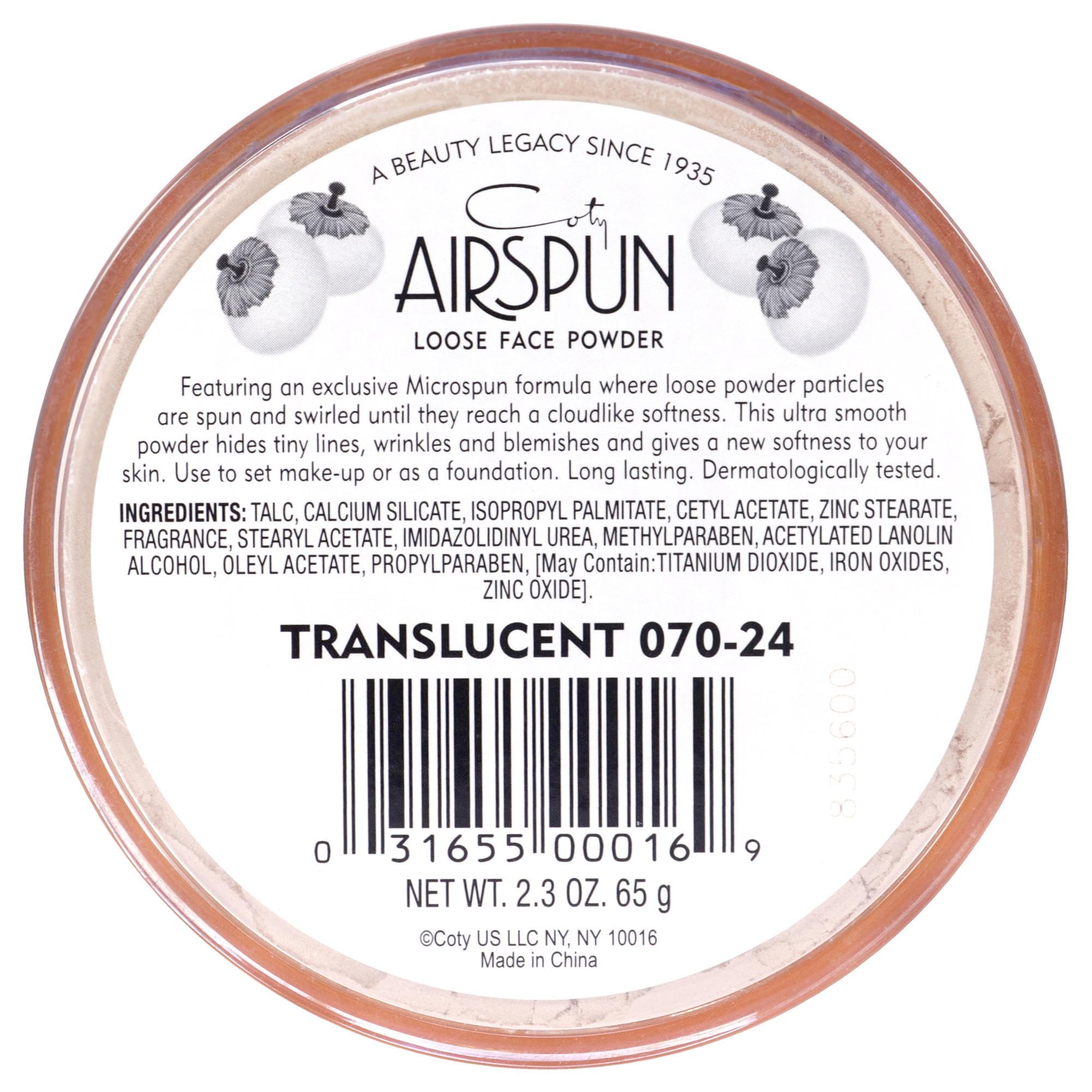Coty Airspun Loose Face Powder - Translucent, Oil Control & Pore Minimizing, 1 Pack | Lightweight Setting Powder for Flawless Makeup Finish, Perfect for Daily Use & Photo Shoots
