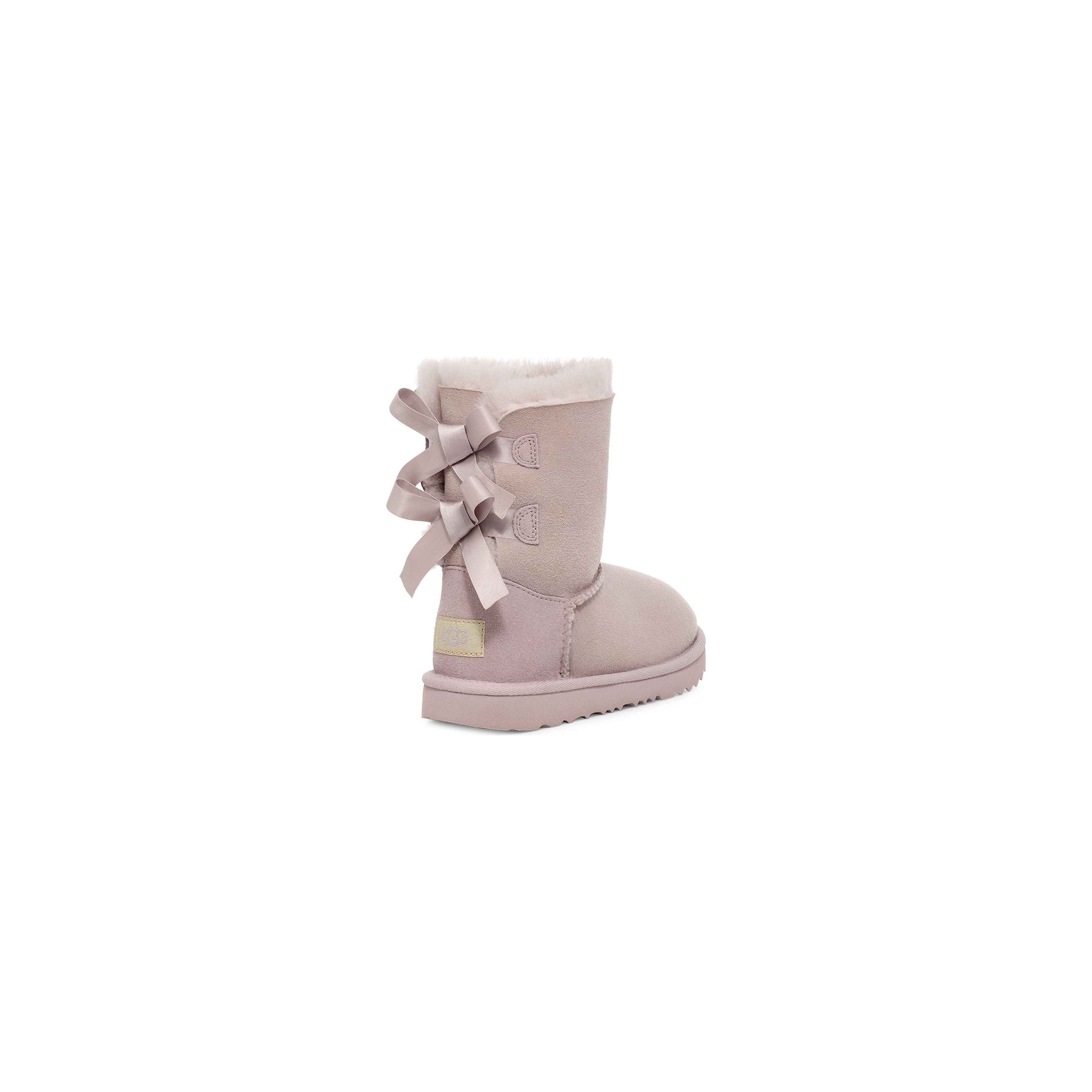 UGG Toddler's Bailey Bow II Boot in Pale Smoke - Warm Winter Snow Boots for Kids - Perfect for Outdoor Play & Cold Weather