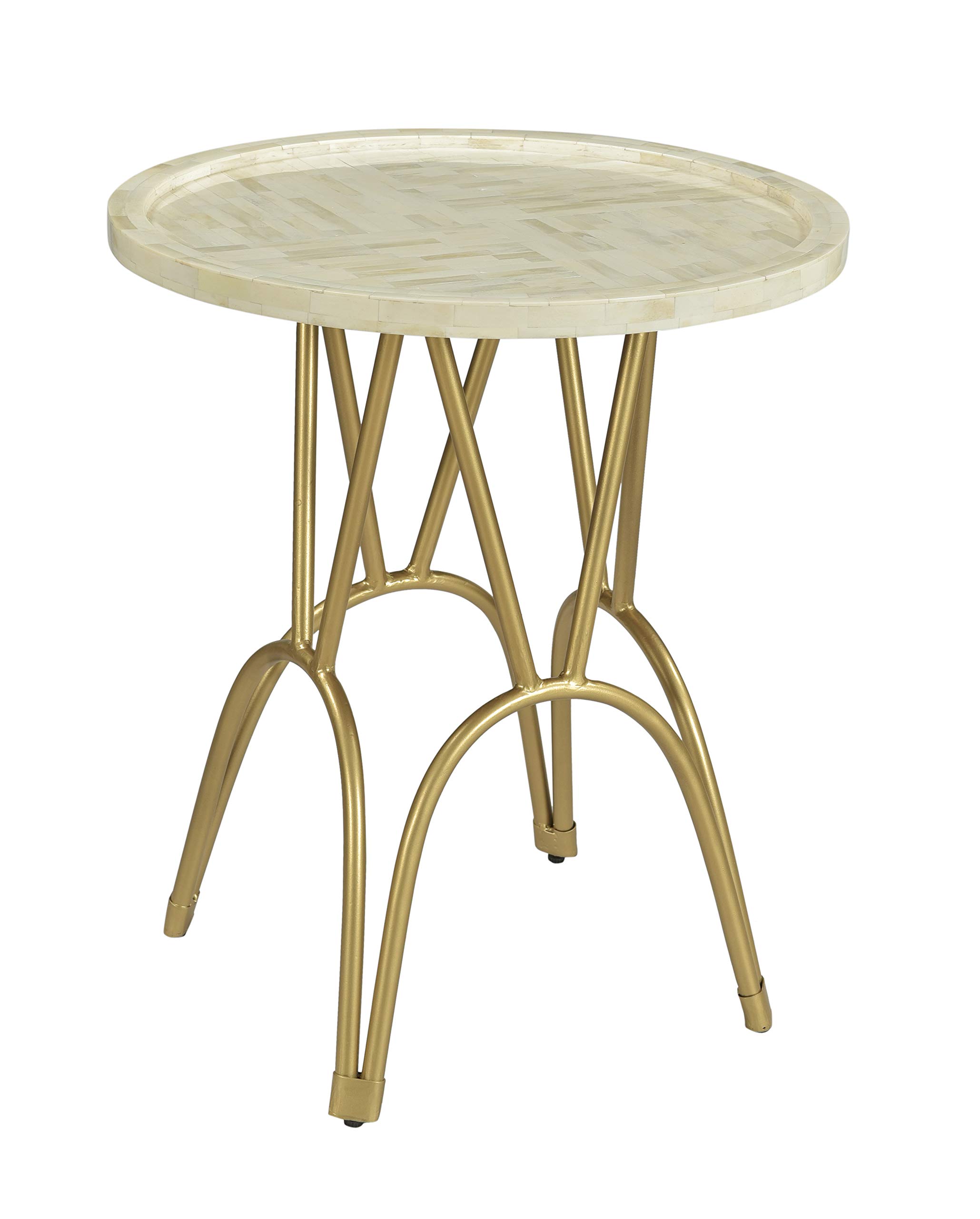 Osso Modern Asymmetrical Gold Powder-Coated Metal Round Accent Table 20