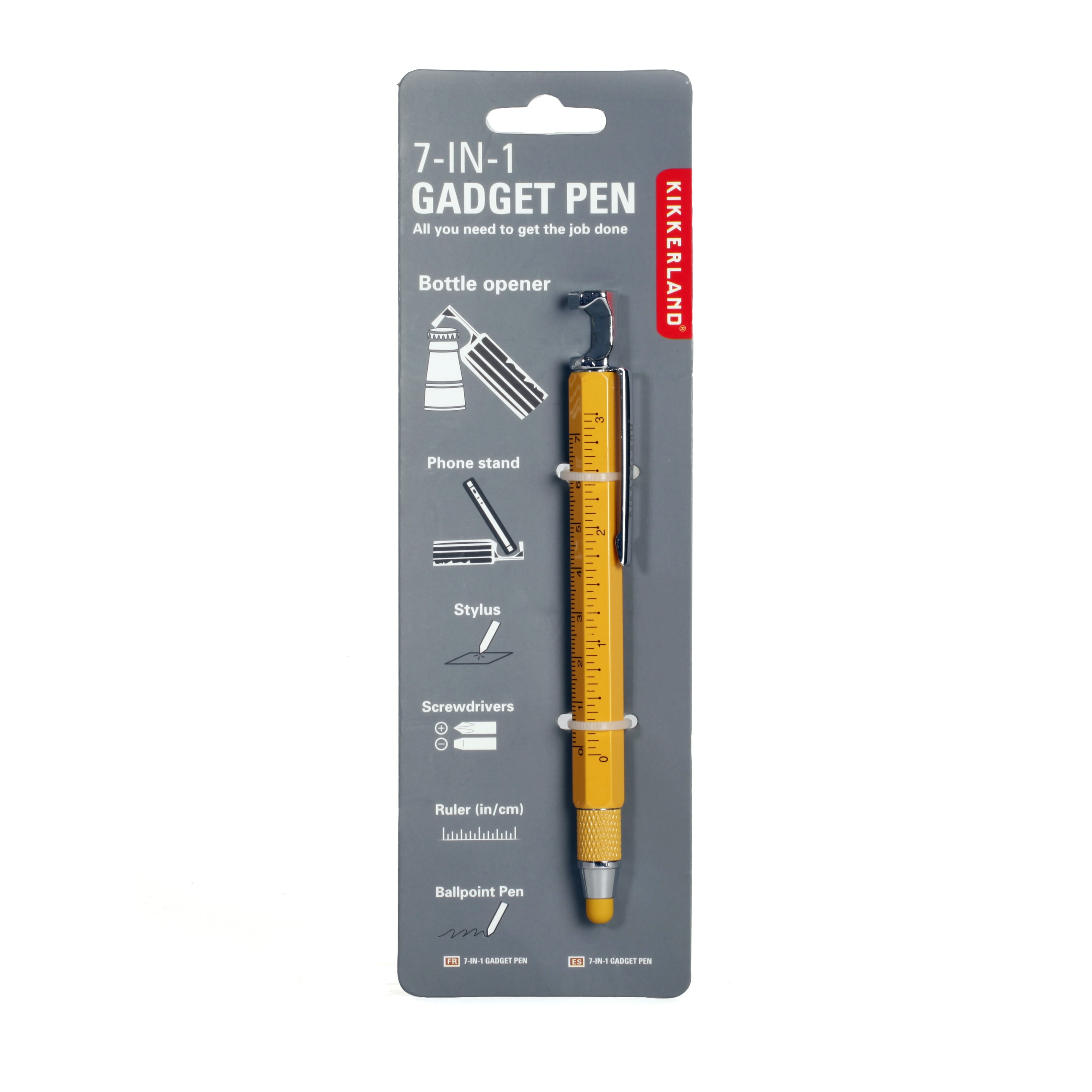 7 in 1 Multi-Function Gadget Pen with Stylus, Ballpoint Pen, LED Light, Screwdriver, Ruler, Level & Bottle Opener - Perfect for Office, School, Travel & DIY Projects