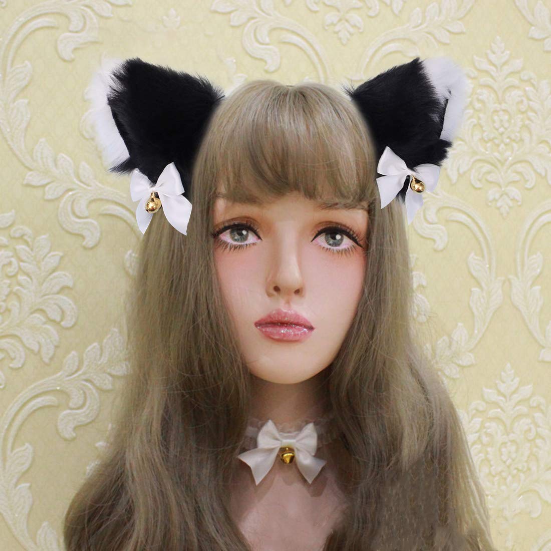 Fxaelian Animal Fox Cat Dog Ears Headband - Cute Fluffy Cosplay Costume Accessories for Halloween, Party, Anime Conventions & Dress Up Play