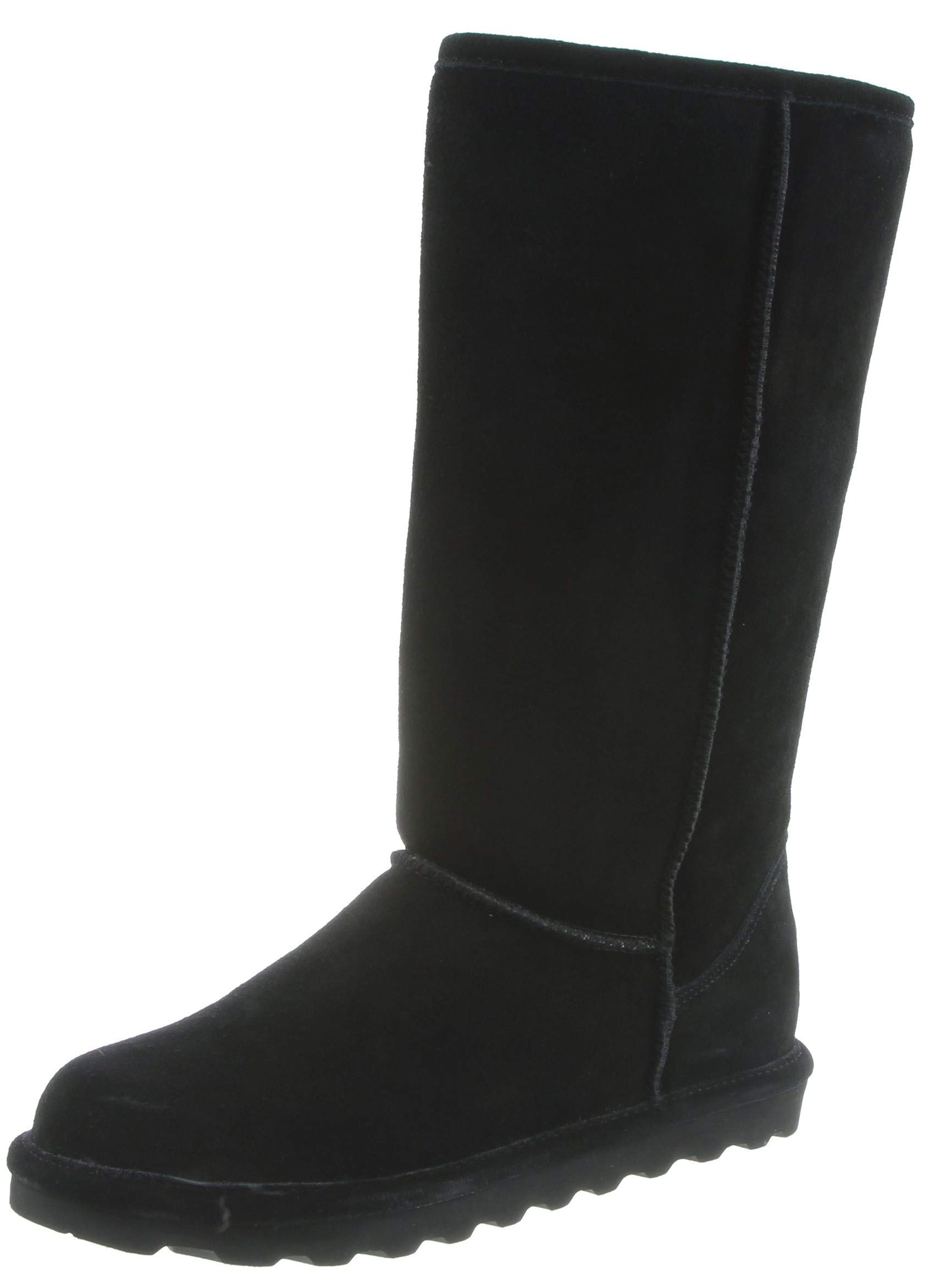 BEARPAW Women's Elle Tall Wide Suede Winter Boots - Slip On Comfortable Ankle Booties for Women in Multiple Colors | Perfect for Casual Outfits, Snow Days & Cold Weather Fashion