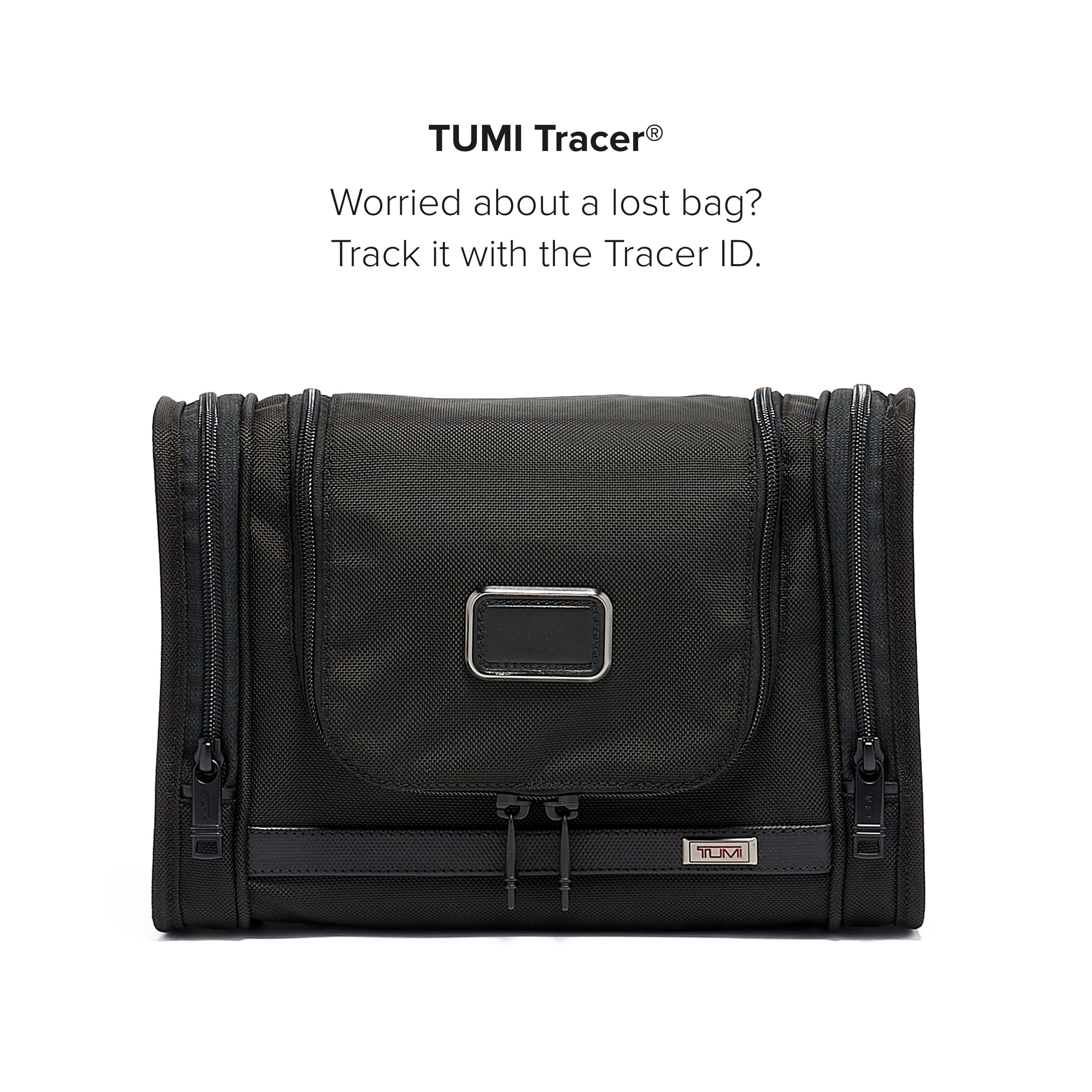 TUMI Alpha Hanging Travel Toiletry Bag - Water-Resistant Cosmetic Organizer with Multiple Pockets & Hooks - Perfect for Business Trips, Vacations & Gym Essentials (Black)