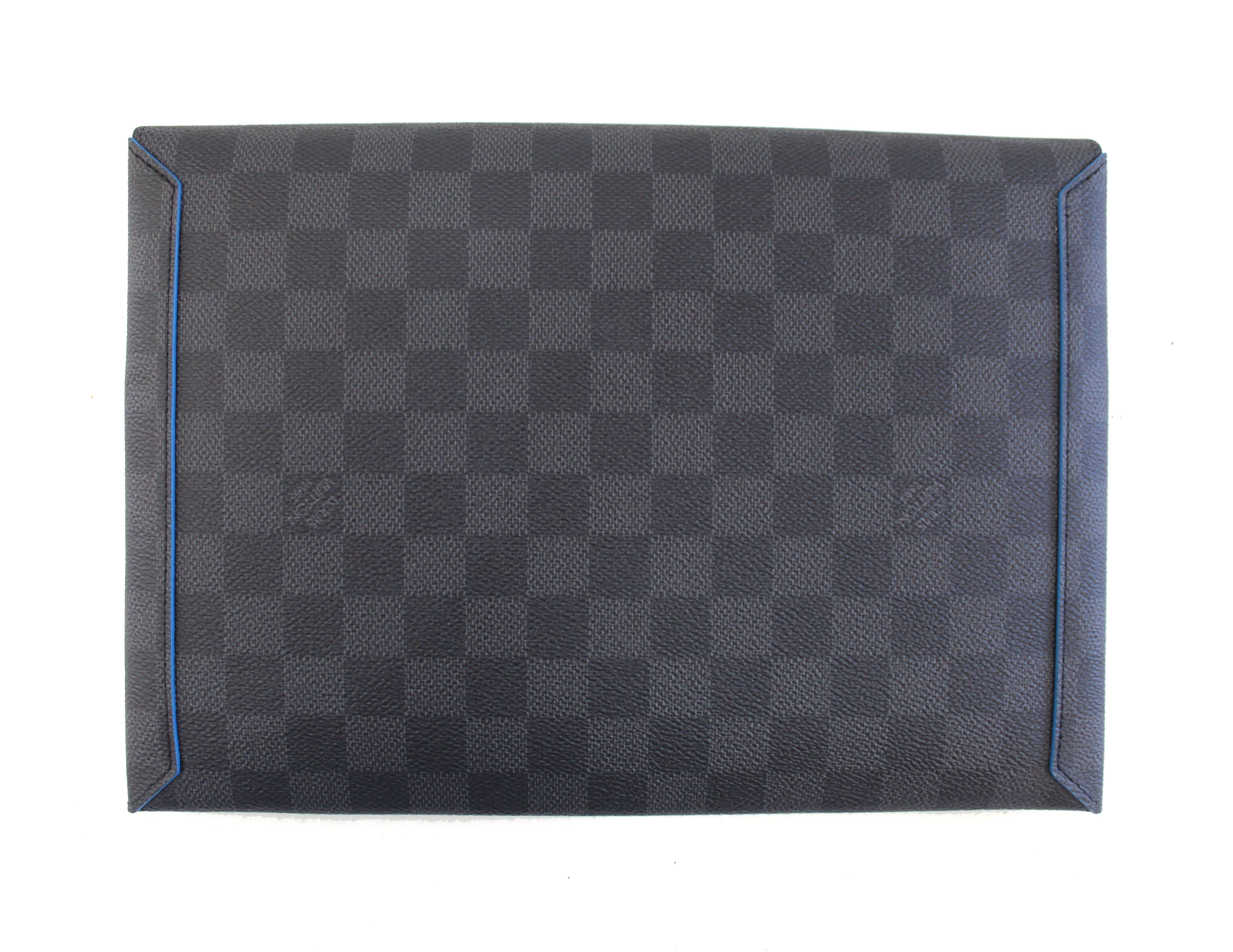 Authentic Louis Vuitton Damier Graphite Canvas Alpha GM Pochette Bag - Luxury Designer Crossbody Bag for Men, Perfect for Travel, Work & Everyday Use