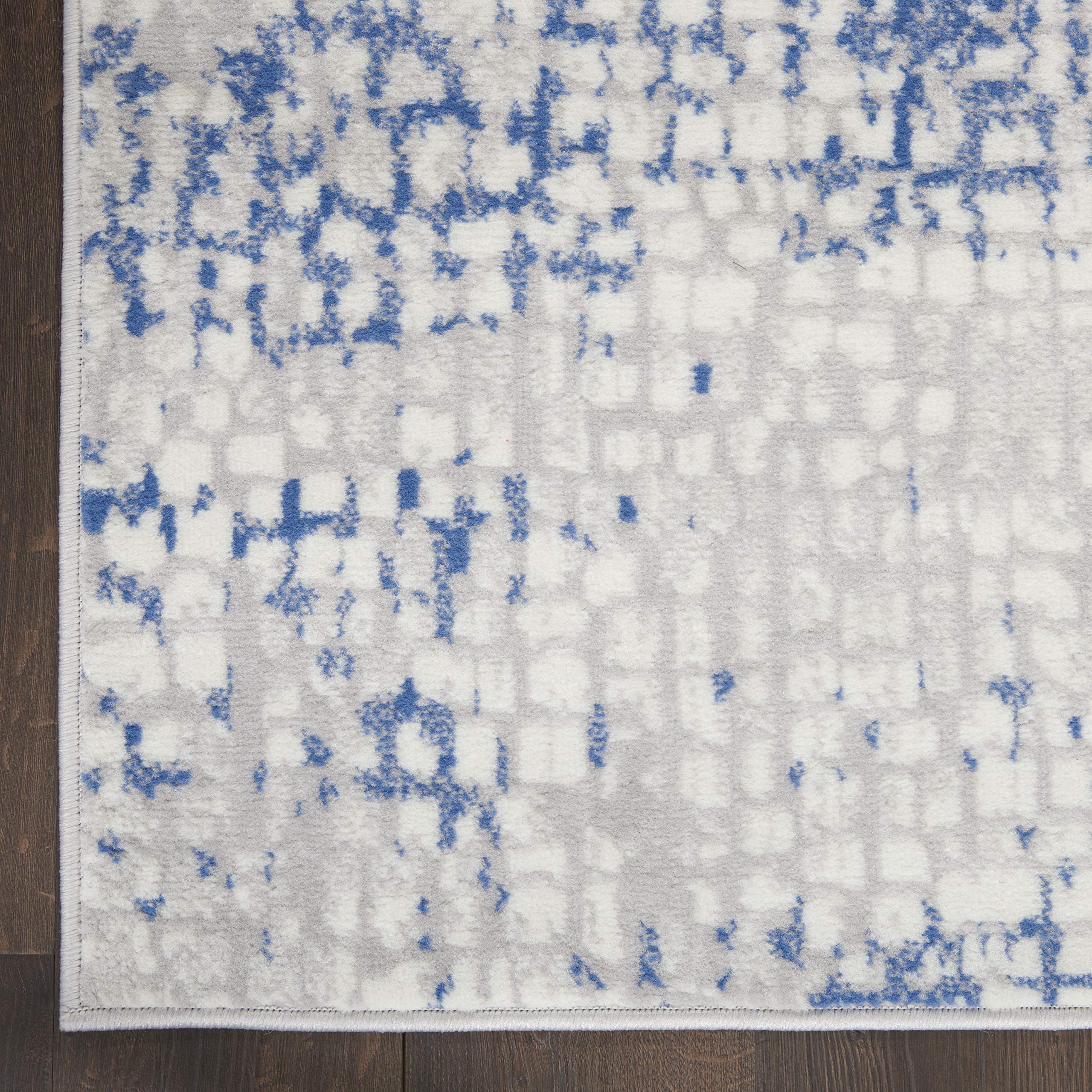 Nourison Whimsicle Abstract Grey Blue 6' x 9' Area Rug - Easy to Clean, Non-Shedding, Soft & Durable - Perfect for Bedroom, Living Room, Dining Room & Kitchen Decor (6x9) - Adds Style & Comfort to Any Space