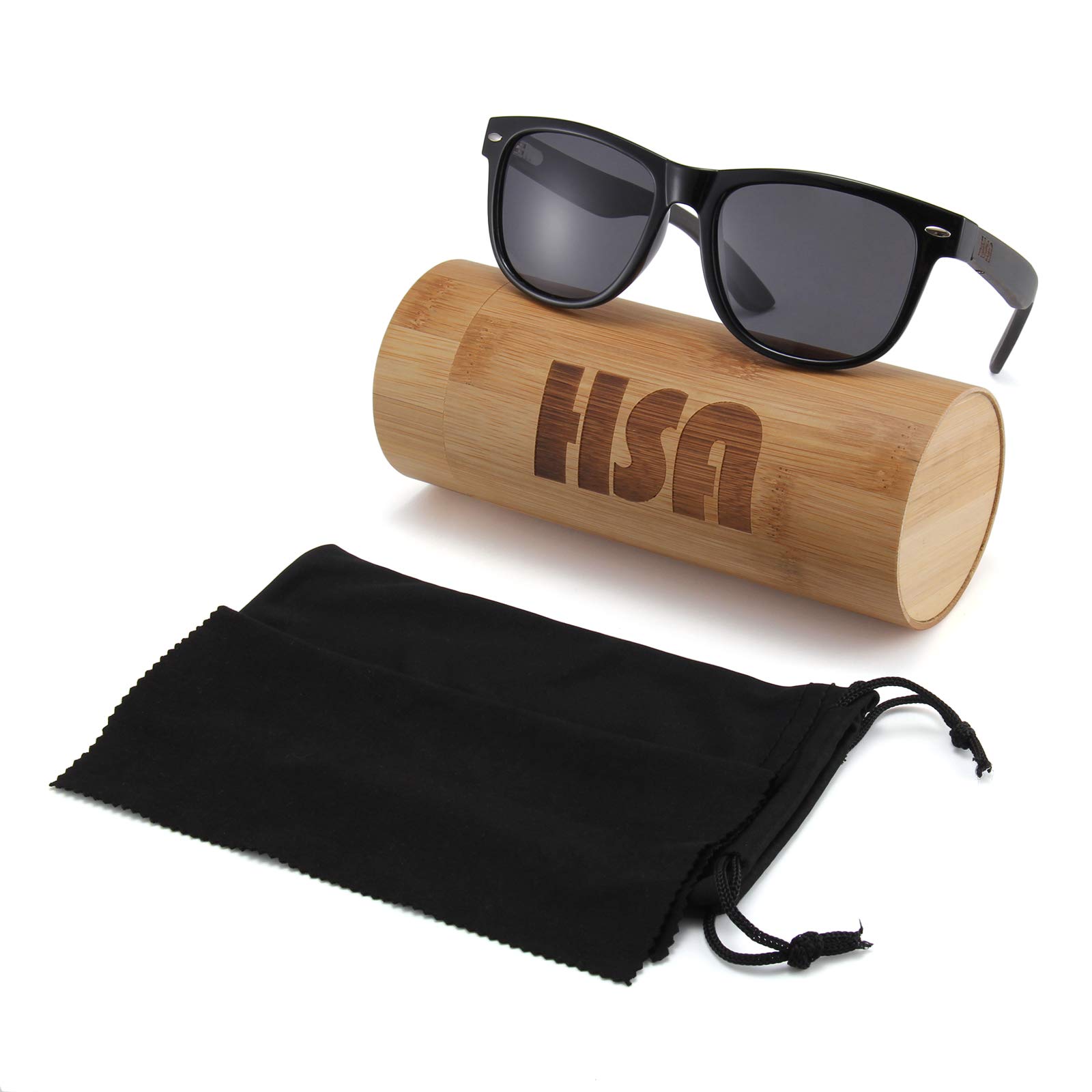 Wooden Polarized Sunglasses for Men & Women - HSA Handcrafted Wood Frame UV Protection - Perfect for Outdoor Sports, Driving & Beach Activities