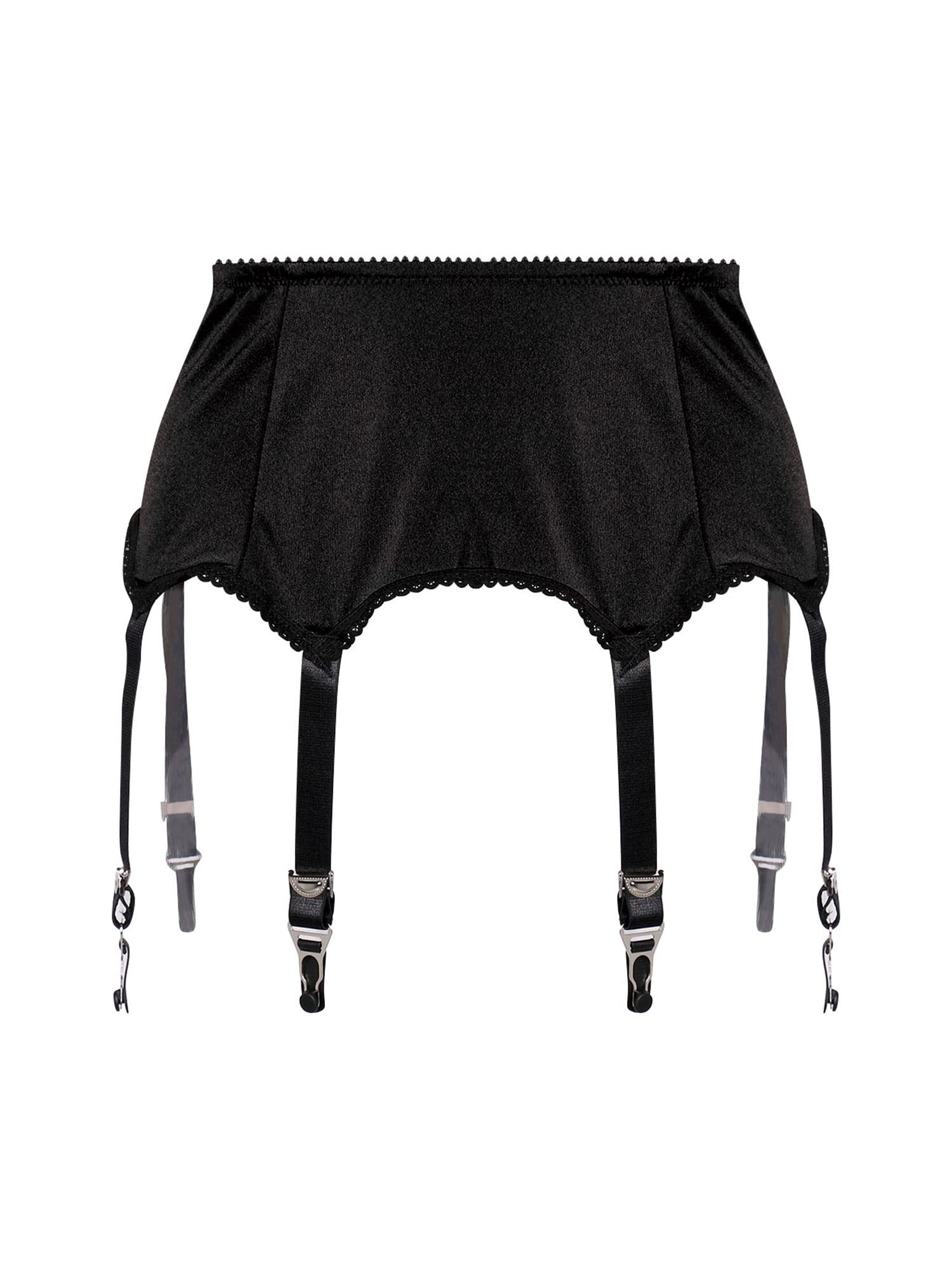 Sexy Women's Mesh Garter Belt - High Waist Suspender Belt with 6 Metal Clips for Stockings & Lingerie | Perfect for Bridal, Boudoir & Special Occasions