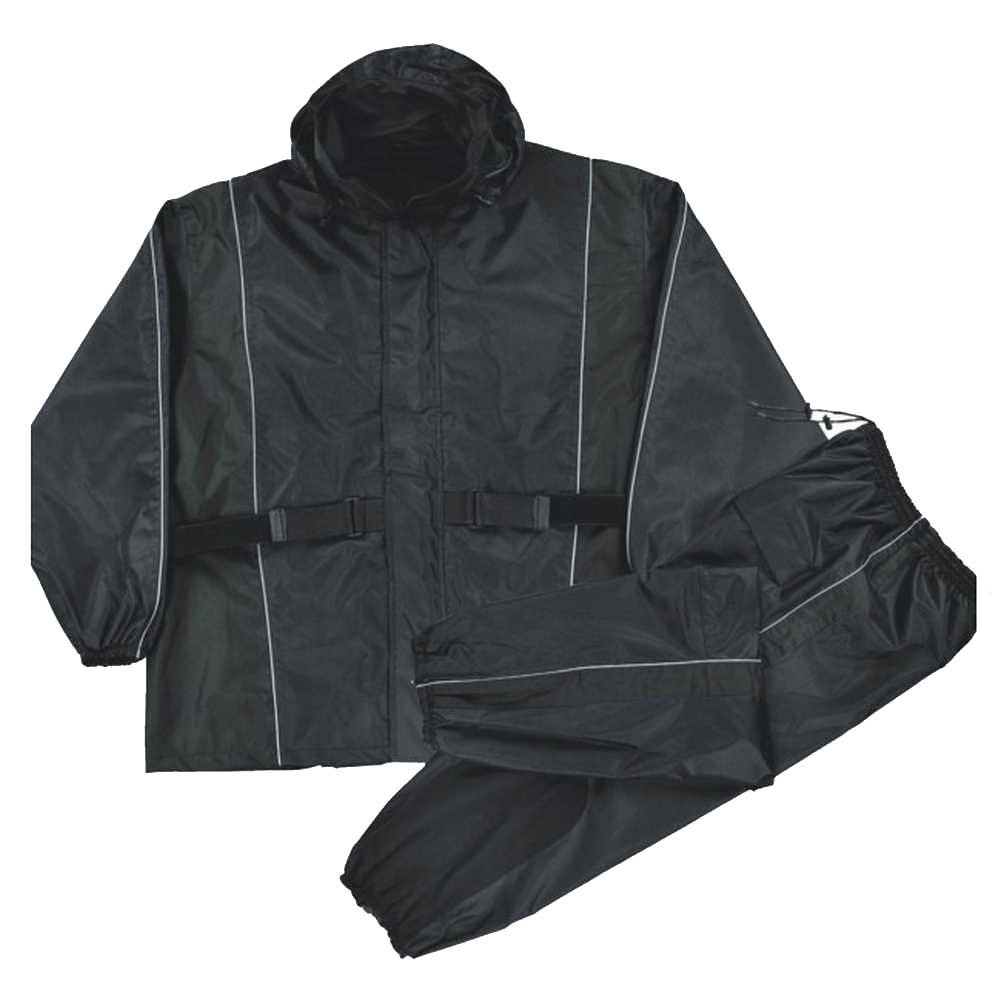 NexGen Men's Motorcycle Rain Suit with Reflective Piping & Heat Guard - Waterproof Riding Gear for All-Weather Protection (3XL, Black) - Ideal for Commuting, Touring & Adventure Riding