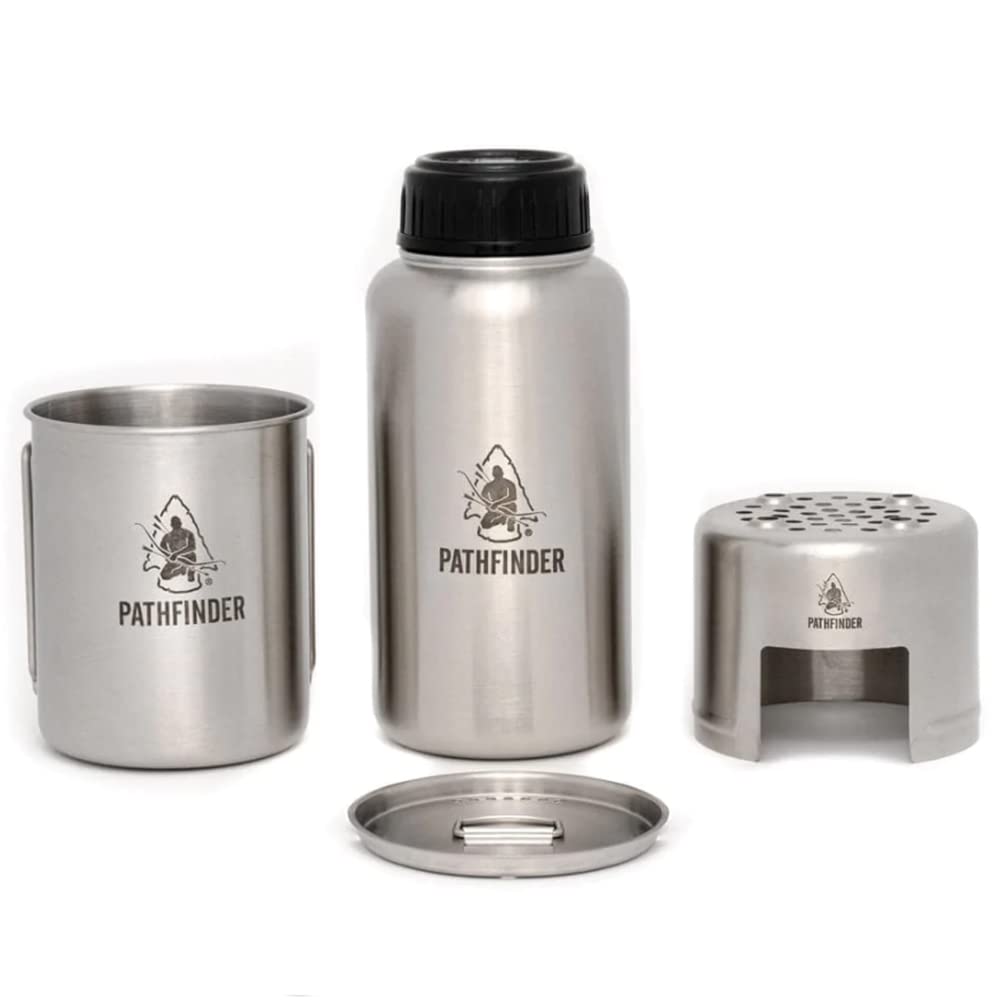 **Pathfinder School Stainless Steel Bottle Cooking Kit – Durable Camping & Survival Gear for Outdoor Adventures, Hiking, and Emergency Preparedness**