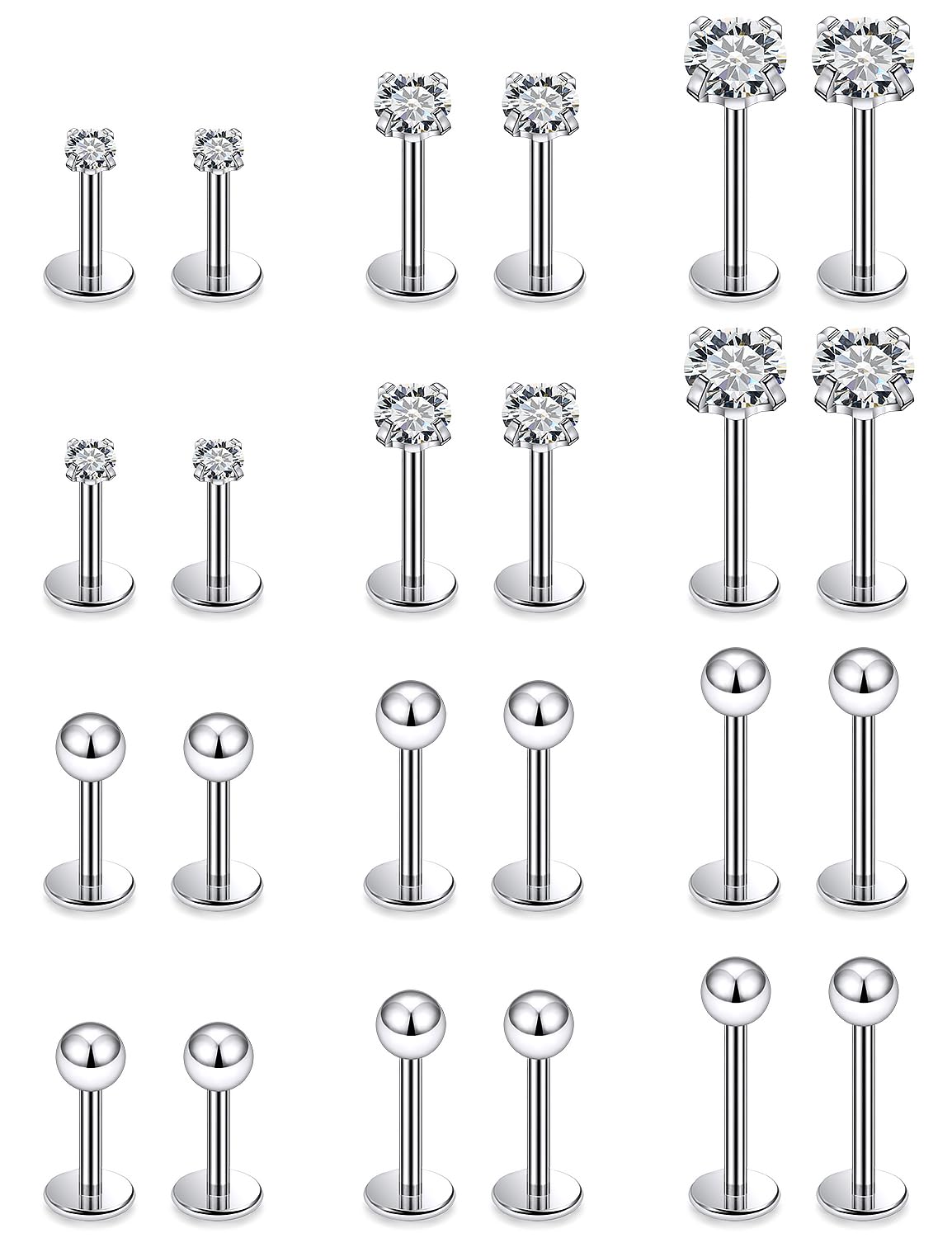 16G Lip Rings - Surgical Steel Labret Jewelry for Monroe, Medusa, Snake Bite Piercings - Silver, Black & Gold Options - Perfect for Conch, Tragus, Forward Helix & Cartilage Earrings - Stylish Body Jewelry for Women (Great for Parties, Date Nights & Self-Expression)