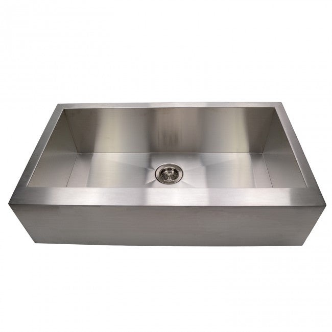 Stainless Steel Farmhouse Apron Front Kitchen Sink - No Holes Single Bowl 35.5