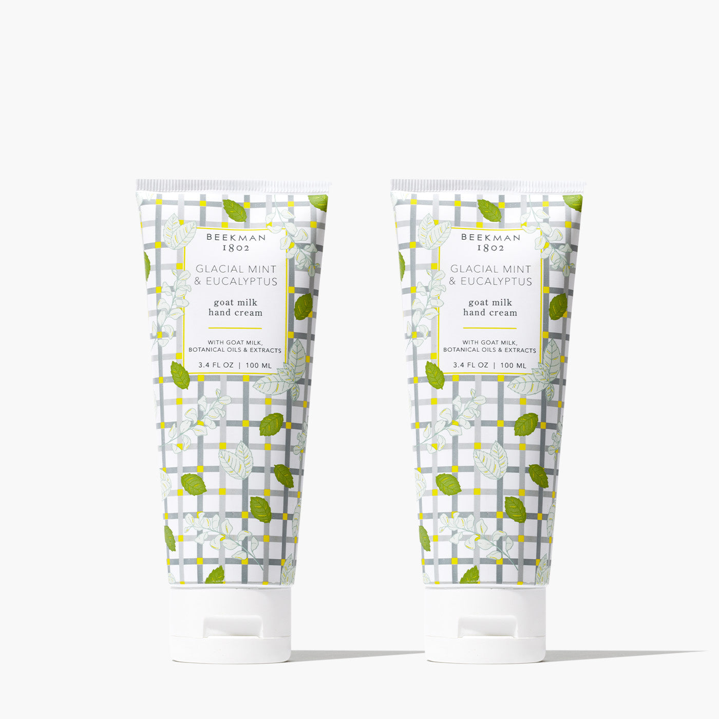 Glacial Mint & Eucalyptus Hand Cream Set of 2 - Moisturizing & Soothing Dry Hands - Perfect for Office, Travel & Gift Giving