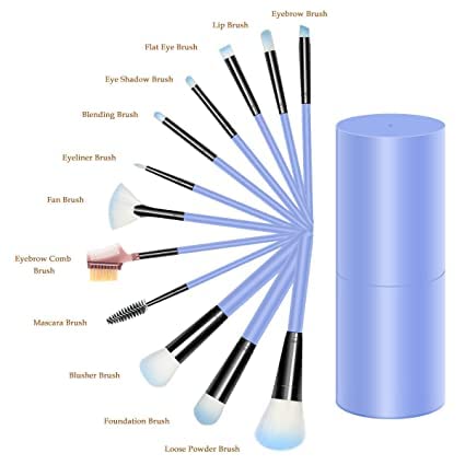 ADBHUTANAND® 12-Piece Professional Makeup Brush Set with Synthetic Bristles & 1 Makeup Sponge - Perfect for Foundation, Contouring & Eyeshadow Application