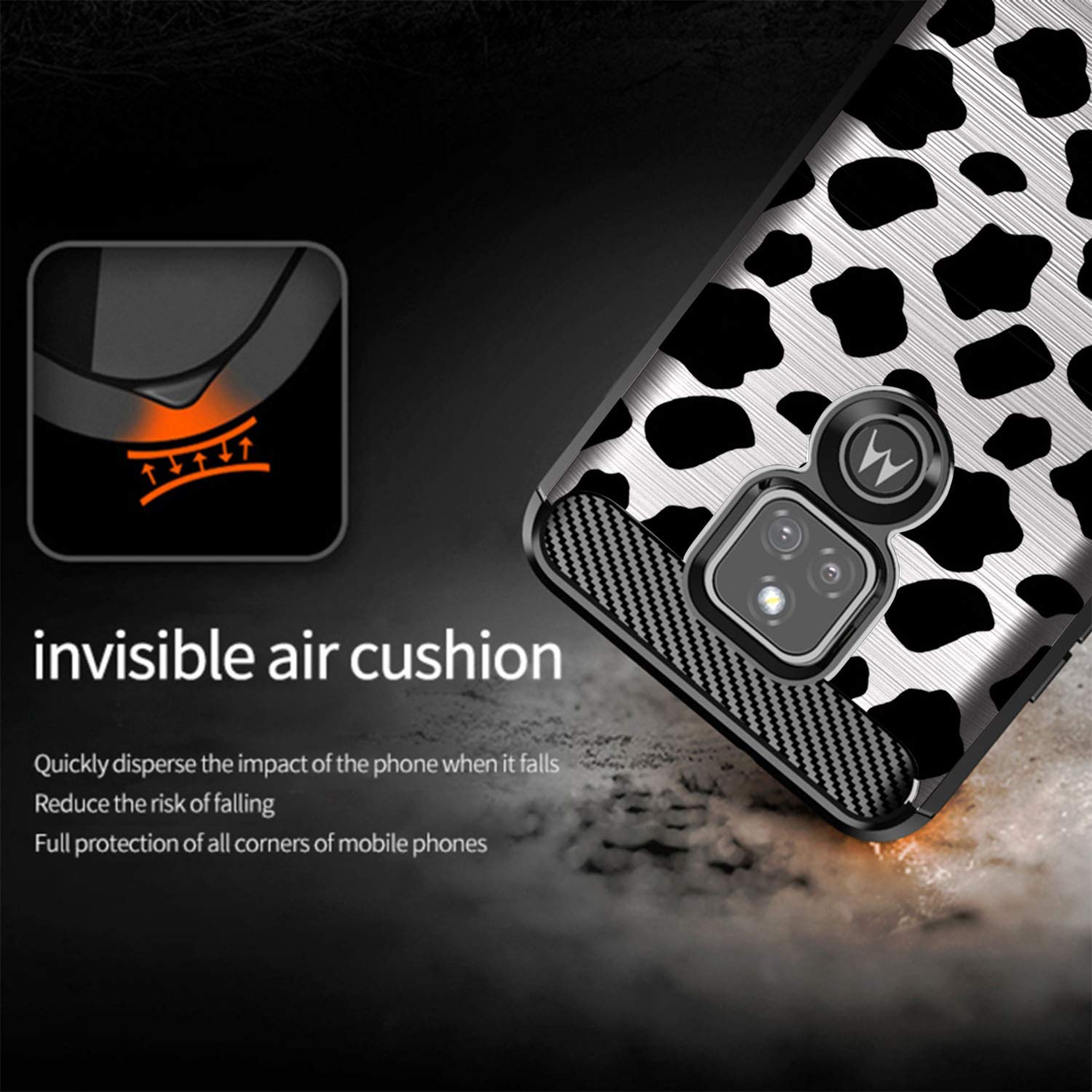 Premium TPU Shockproof Case for Motorola Moto G Play (2021) - Slim Flexible Protective Cover with Cow Print Design | Perfect for Everyday Use, Work & Travel Protection