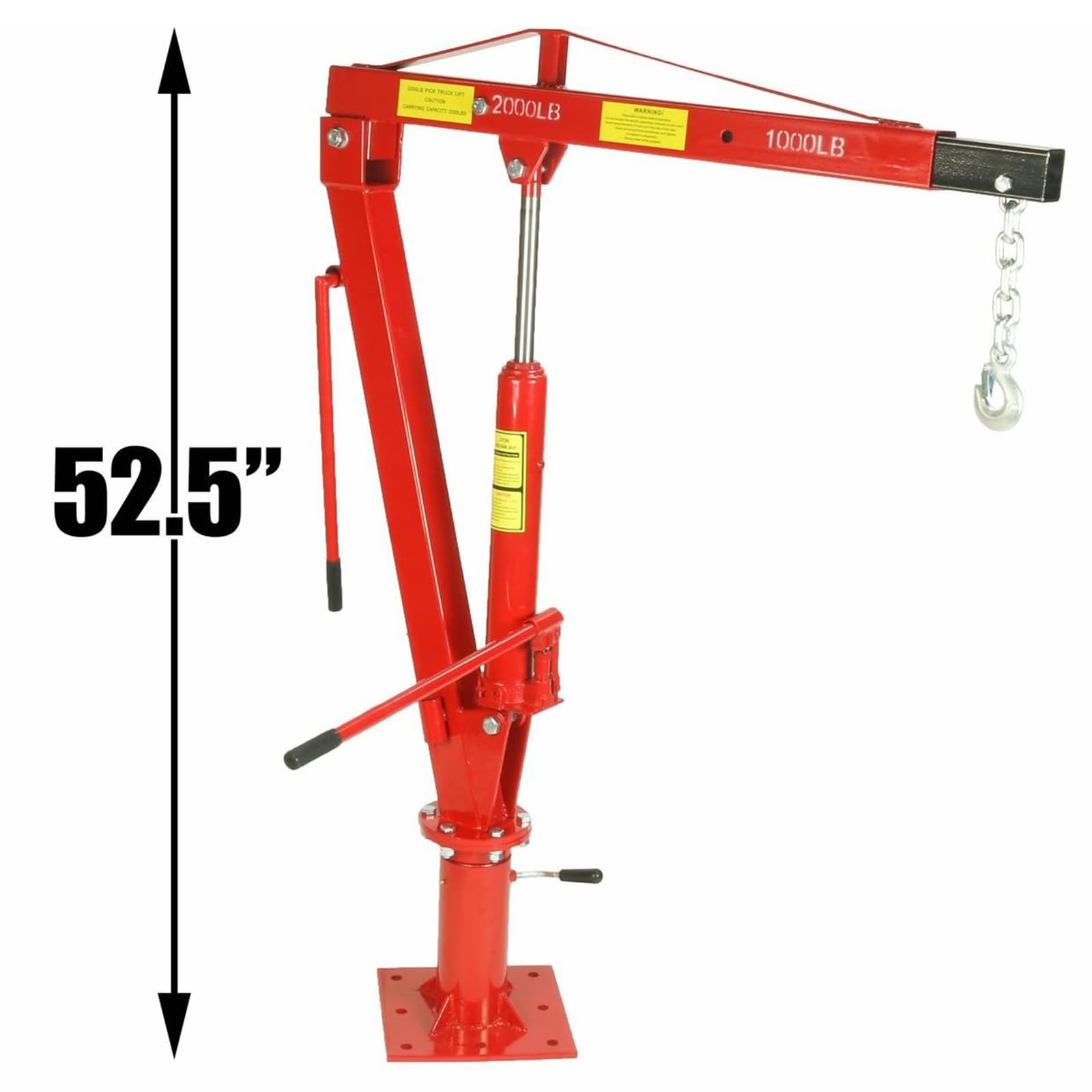GARVEE 3 Ton Heavy Duty Hydraulic Engine Hoist - 2000Lbs Capacity, 360° Swivel Base, Foldable Design with Removable Cylinder for Pickup Trucks & Auto Repair Shops | Perfect for Engine Removal, Vehicle Maintenance, and Workshop Lifting Tasks