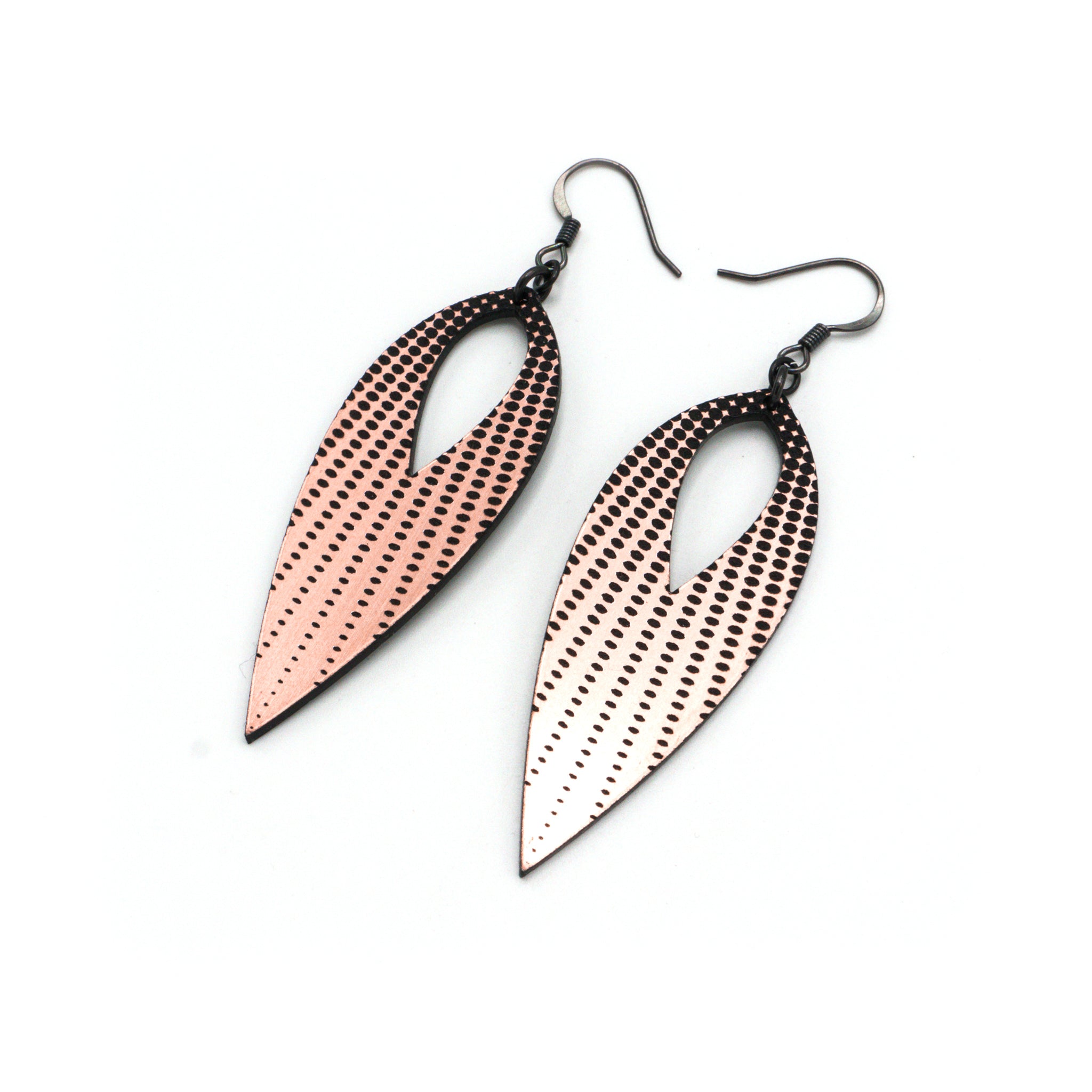 10 Pairs Nativas Acrylic Earrings - Rose Gold & Black Hoop Earrings for Women, Trendy Dangle Statement Jewelry for Party, Wedding, Daily Wear
