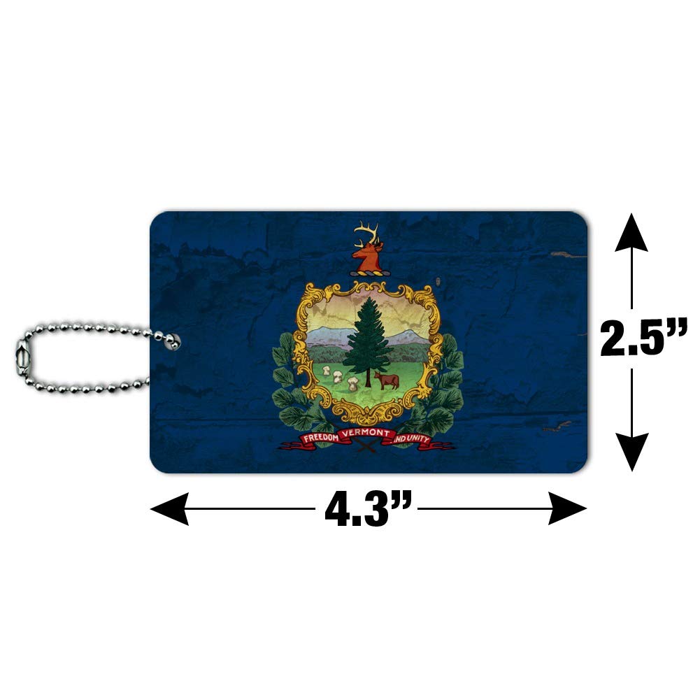 Vintage Distressed Vermont State Flag Luggage Tag - USA Themed Carry-On ID Tag for Suitcases, Backpacks & Travel Bags | Perfect for Travelers, Camping & Road Trips