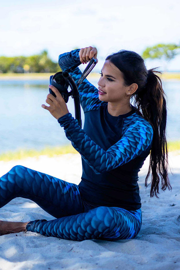 Black Magic Mermaid Rash Guard - UV Protection Swim Shirt for Women & Girls - Perfect for Surfing, Swimming, Beach & Pool Activities