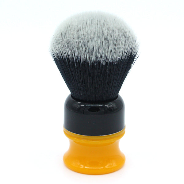 24mm Tuxedo Synthetic Shaving Brush with Black & Butterscotch Signature Series Handle - Perfect for Wet Shaving & Grooming Kits