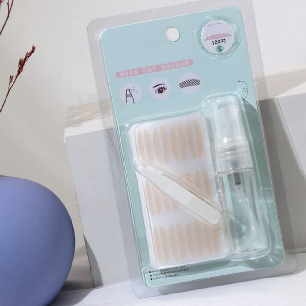 Surakey 120 Pcs Double Eyelid Tape - Glue-Free Eyelid Stickers for Monolids, Instant Eye Lift, 24-Hour Hold, Waterproof & Invisible Eye Enhancer with Applicator - Perfect for Daily Makeup, Cosplay, and Asian Eye Contouring