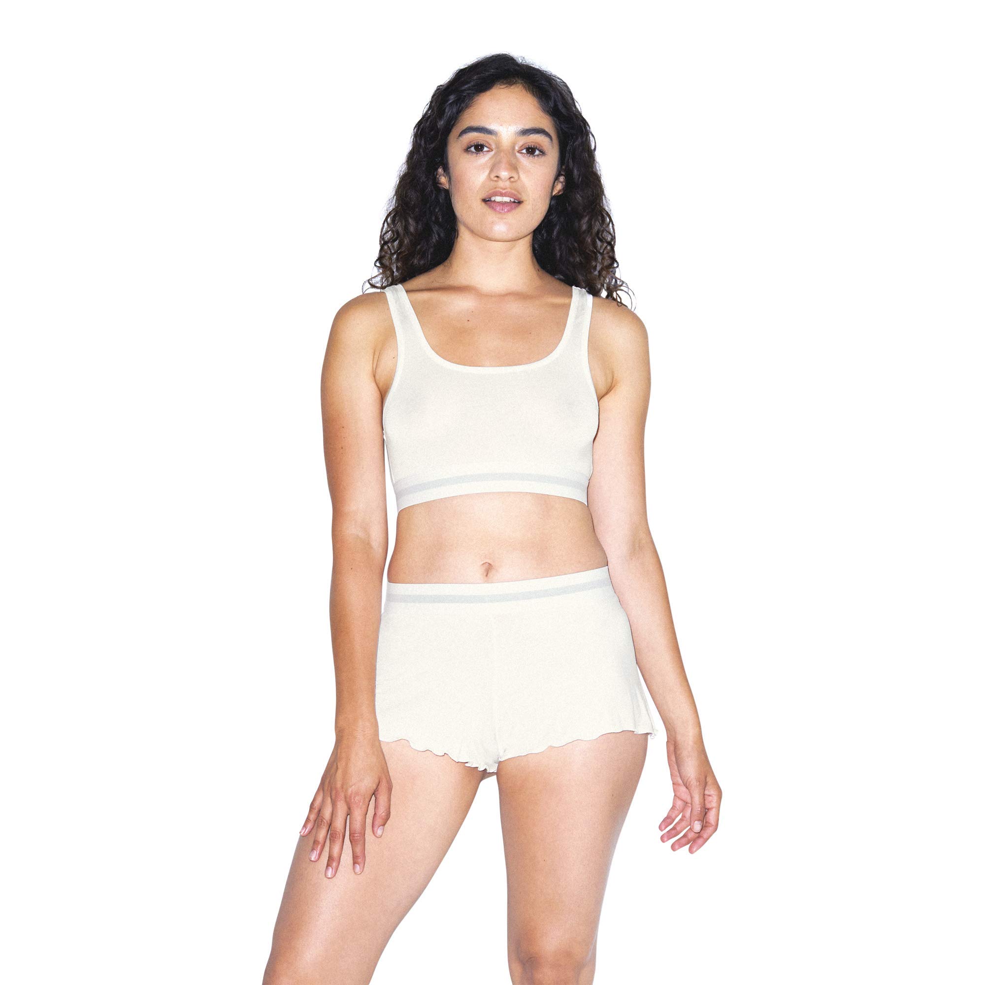 American Apparel Women's Mix Modal Bralette - Soft Wireless Comfort Bra for Yoga, Sleep & Lounge Wear