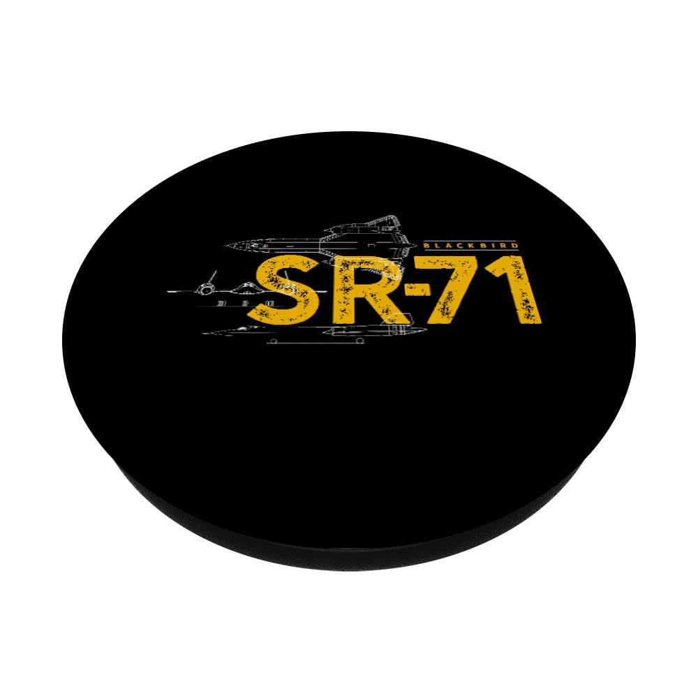 SR-71 Blackbird Air Force Military Jet PopSockets Standard PopGrip - Swappable Phone Grip & Stand for Phones, Tablets - Perfect for Aviation Enthusiasts & Military Collectors