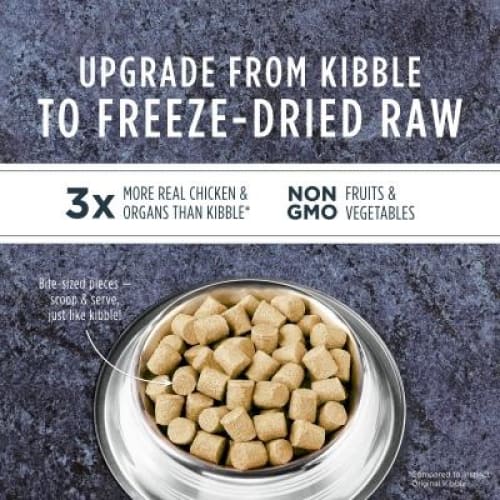 Instinct Freeze Dried Raw Grain-Free Chicken Recipe Dog Food - 9.5oz | High Protein Natural Kibble for Small & Large Dogs | Perfect for Training, Travel & Outdoor Adventures