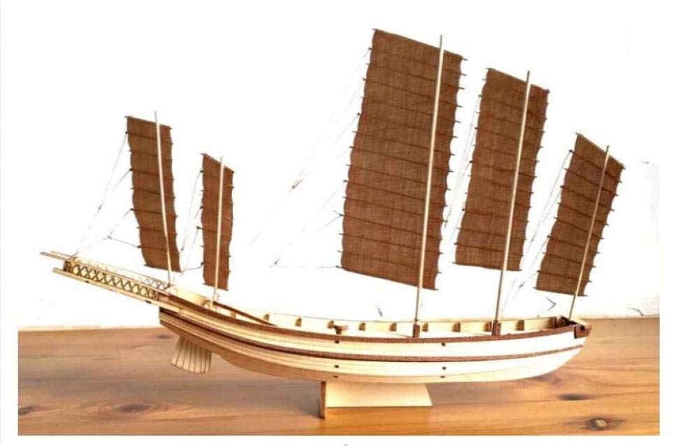 JHSHENGSHI 1/80 Scale Chinese Ancient Classic Sailboat Model Kit - Handcrafted Wooden Ship Model for Home Decor, Office Display & Unique Gift Idea | Perfect for Nautical Theme Living Room, Collector's Showcase or Historical Enthusiasts