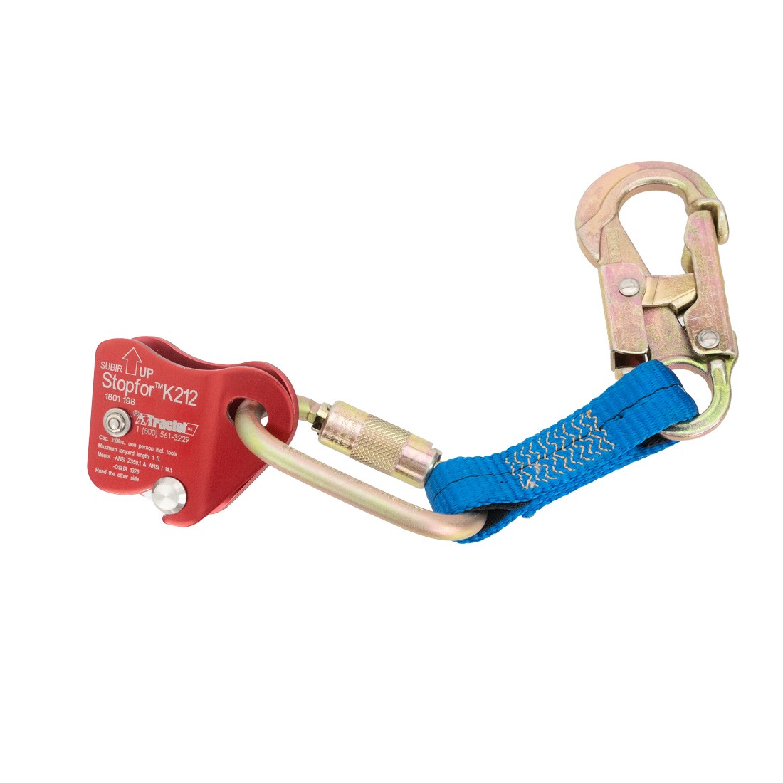 Tractel Stopfor K212 Backup Rope Grab - Fall Protection Safety Device for Construction & Roofing Work | OSHA Compliant Climbing Gear for Work at Height