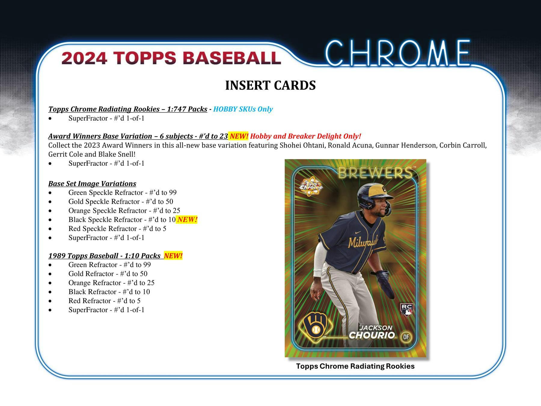 2024 Topps Chrome Baseball Hobby Box - 24 Packs with Autograph & Relic Cards - Collectible Trading Cards for MLB Fans - Perfect for Sports Memorabilia Collectors & Fantasy Baseball Enthusiasts