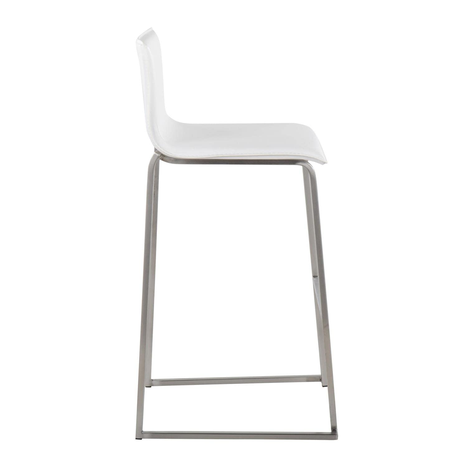 LumiSource Mara Bar Stool Set of 2 - Modern Counter Height Bar Chairs with Back Support - Perfect for Kitchen Island, Breakfast Nook & Home Bar Decor