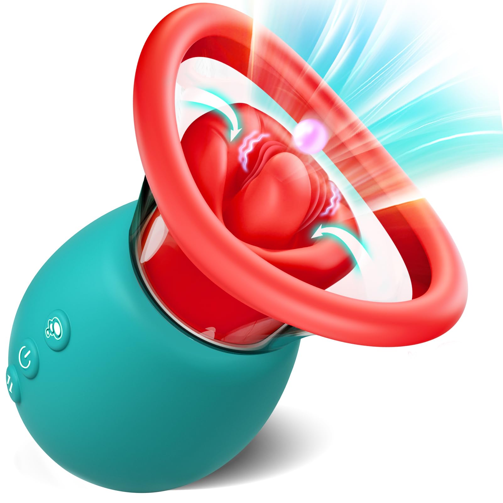 4IN1 Rose Adult Toy for Couples - Suction Vibrator with 10 Kissing Modes & Tongue Licking, 3 Auto/Manual Suction Cup Settings for Clit, G-Spot & Nipple Stimulation - Women's Pleasure Toy for Romantic Nights & Solo Play
