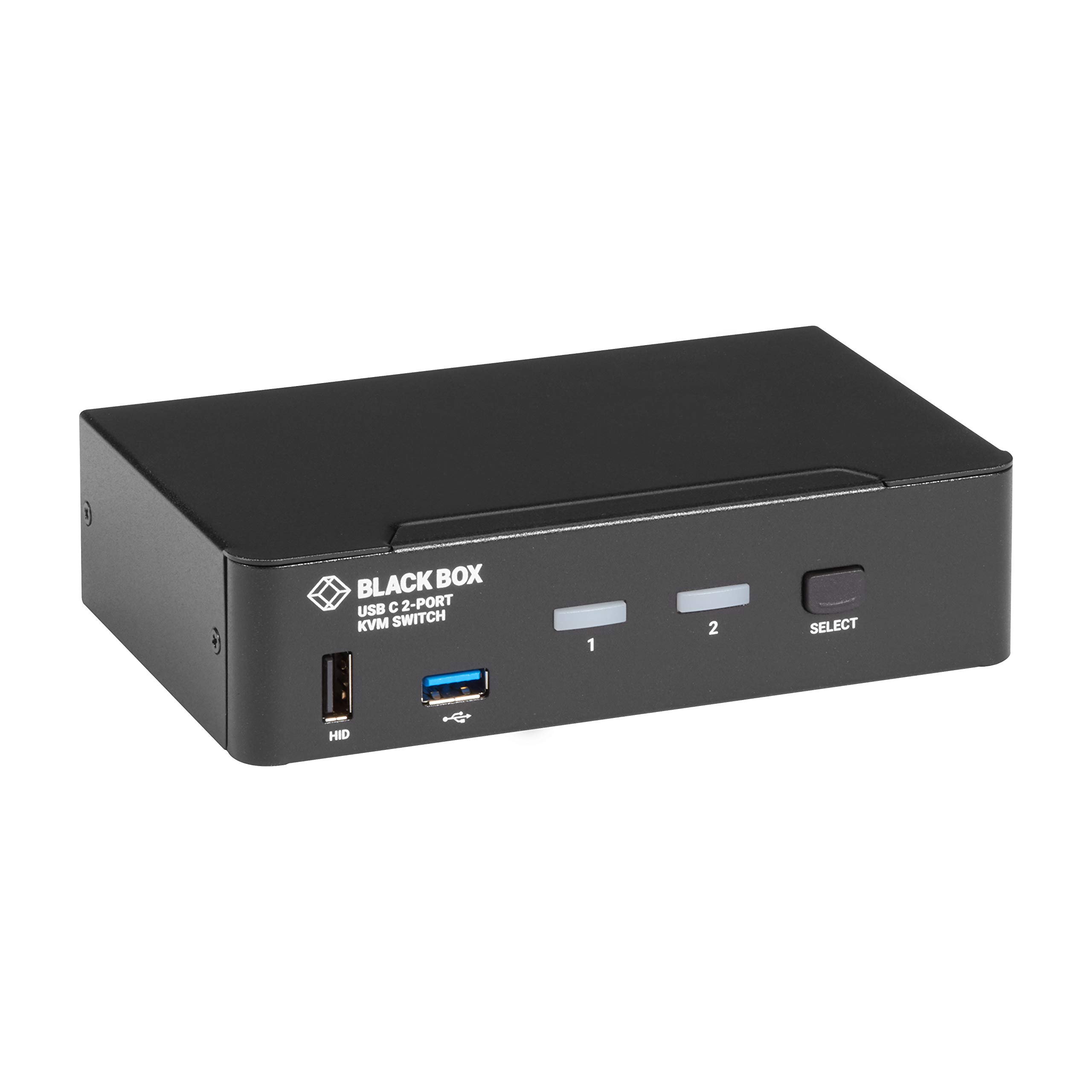 2-Port Black Box USB-C 4K KVM Switch for Dual Monitor Setup | Home Office & Gaming PC Workstation