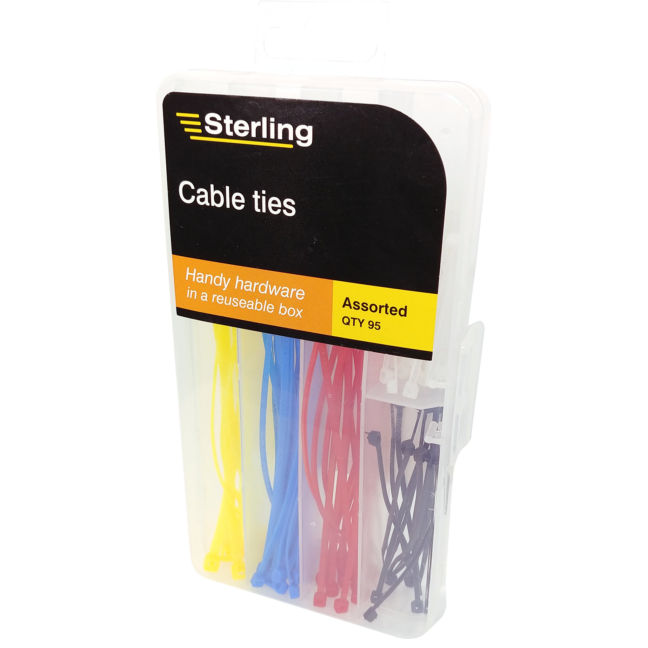 Sterling PTIES1 Clear Cable Ties - 95-Piece Set for Home, Office & Industrial Organization | Heavy Duty Zip Ties for Wires, Cables & DIY Projects