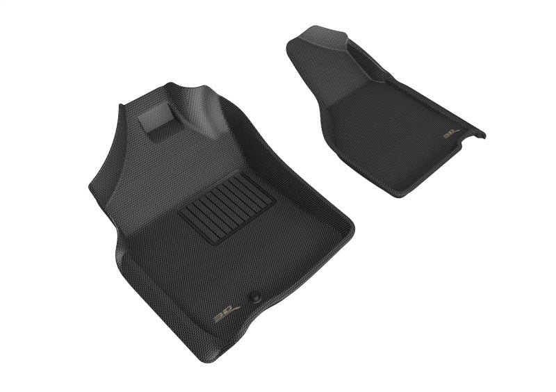 3D MAXpider Kagu Custom Fit Floor Mats for 2009-2012 Dodge Ram 1500 Regular Cab - 1st Row All-Weather Protection (Black) | Perfect for Trucks, Off-Roading & Daily Commute
