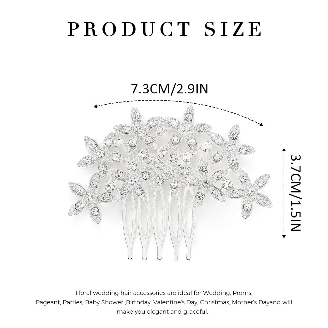 Sparkling Rhinestone Starfish Hair Comb - Silver Bridal Hair Clip for Wedding, Prom & Special Occasions | Elegant Hair Accessories for Women & Girls