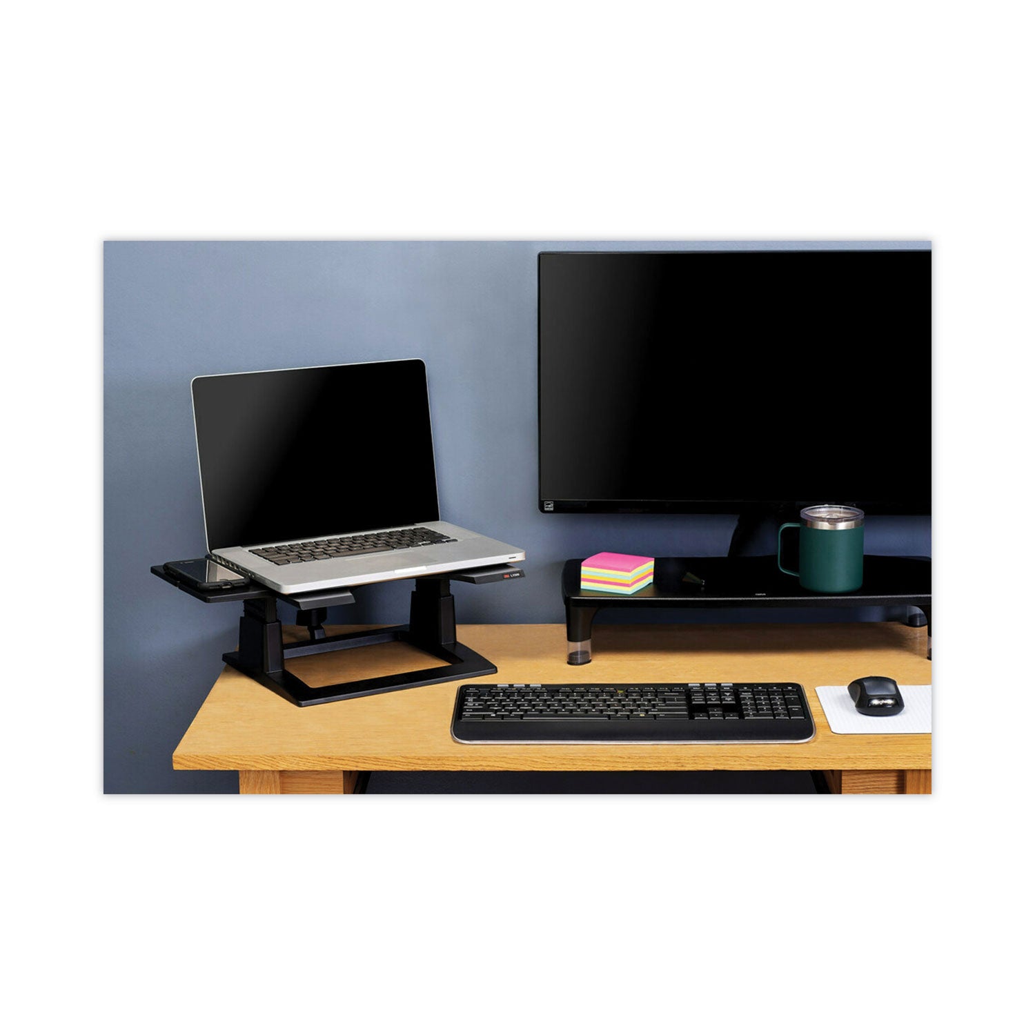 3M™ Adjustable Laptop Stand for Desk - 13 x 13 Inches, Height 4 to 6 Inches - Ergonomic Computer Riser Holder Supports Up to 20 lbs - Perfect for Home Office, Gaming Setup & Workspace Ergonomics (Black)