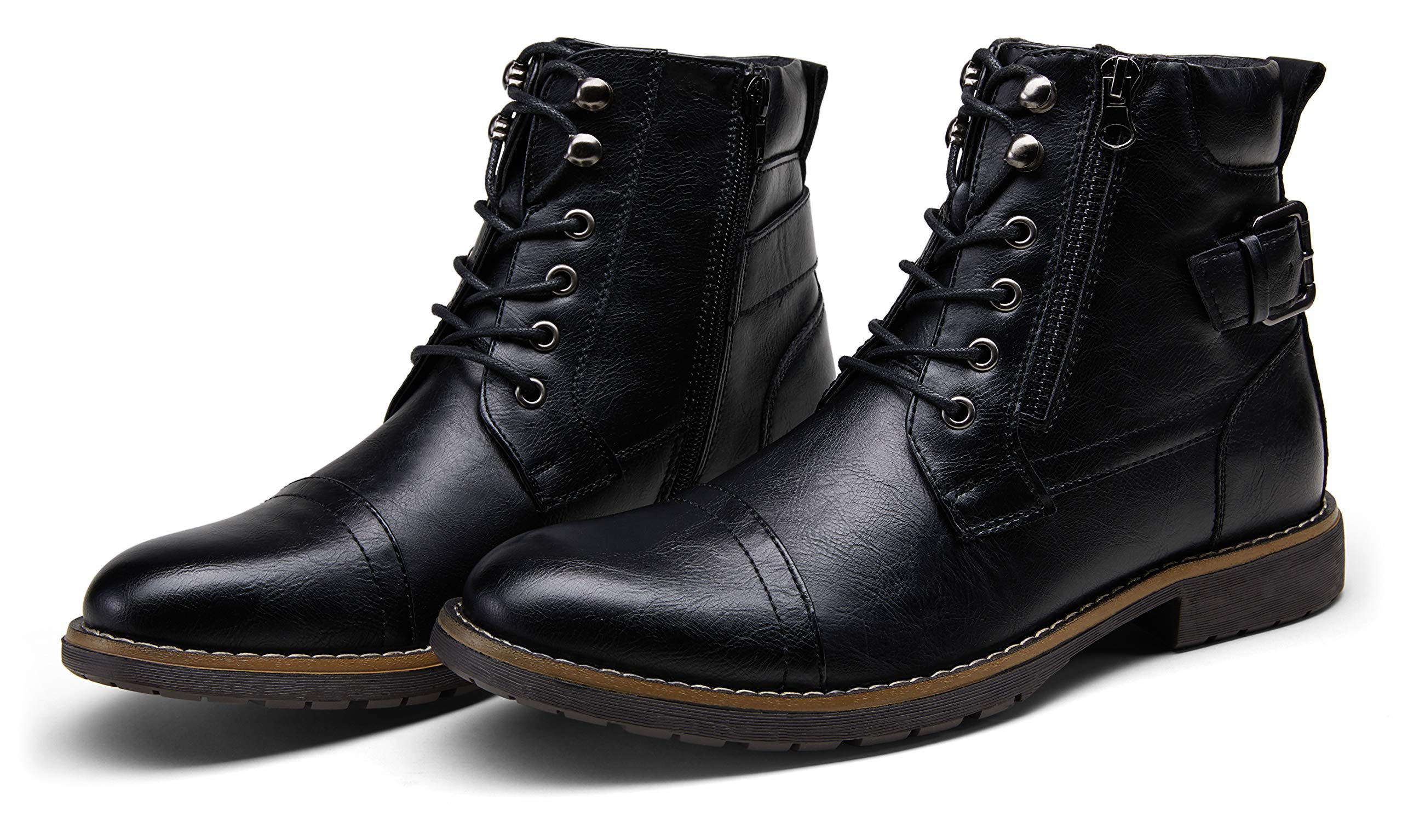 Vostey Men's Casual Motorcycle Combat Ankle Boots - Stylish Dress Boots for Men | Perfect for Riding, Work & Everyday Wear