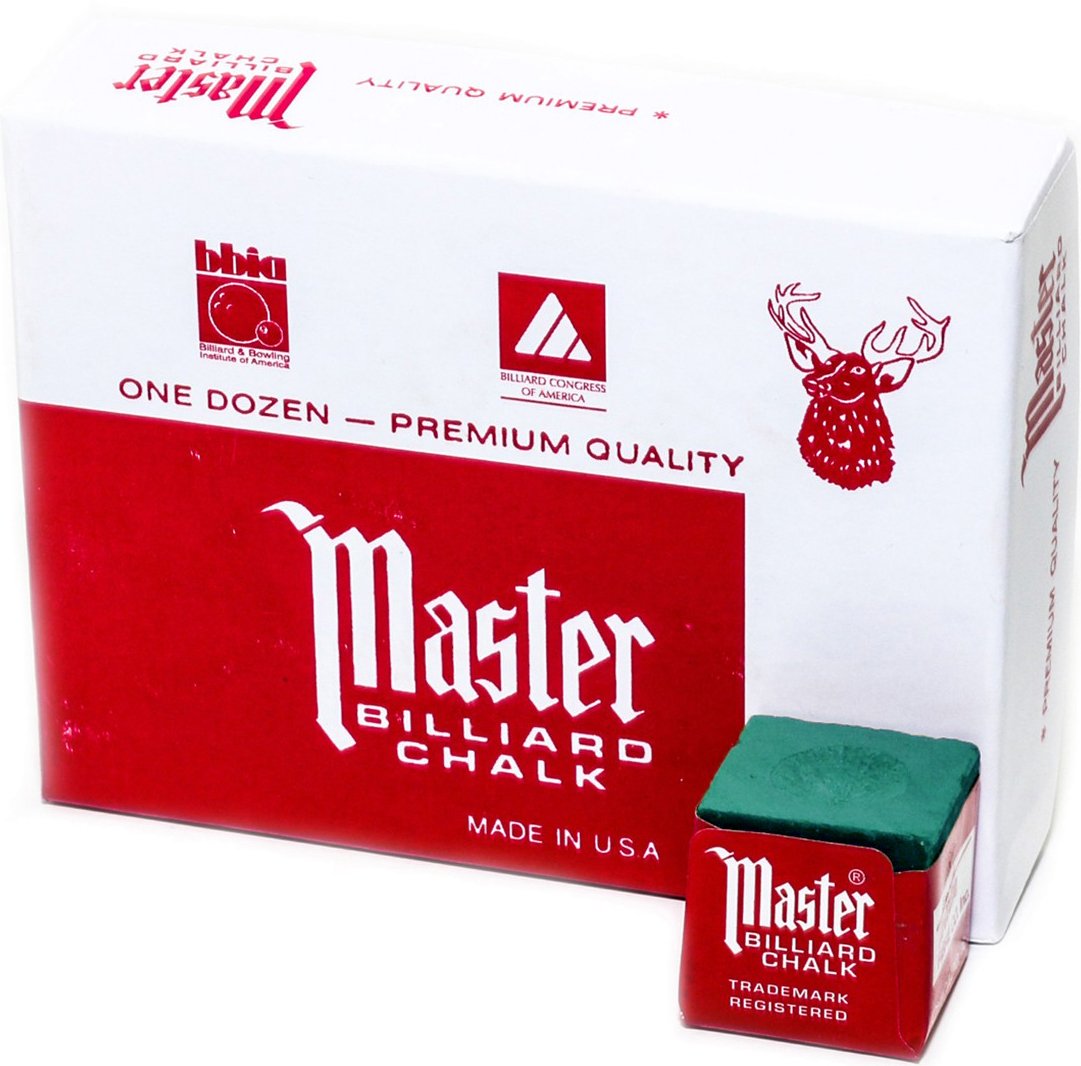 Premium Master Billiard & Pool Cue Chalk Box - 12 High-Quality Chalk Cubes for Smooth Shots | Perfect for Professional Players & Home Game Rooms