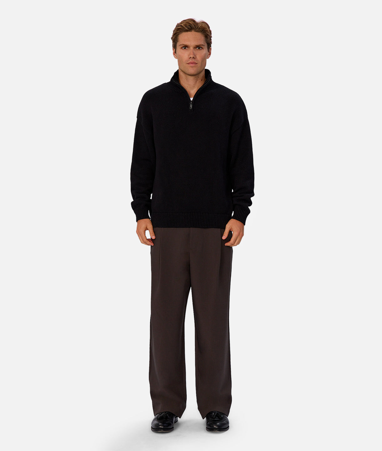 Premium Plain Osborne Knit Sweater - Soft & Comfortable Black Pullover for Men & Women | Perfect for Casual Wear, Office & Winter Outfits
