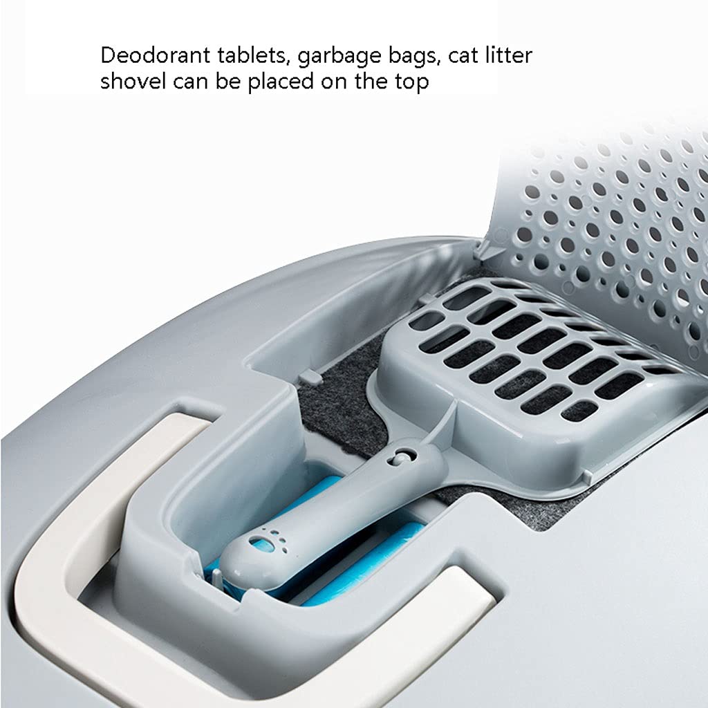 Enclosed Cat Litter Box with Double Layer - Splash Proof & Odor Control Large Cat Toilet for Easy Cleaning (Color C) - Perfect for Small Spaces & Multi-Cat Homes