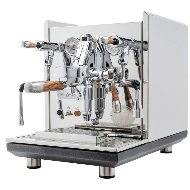 ECM Synchronika Zebra Wood & Chrome Espresso Machine - Professional Barista-Grade Coffee Maker for Home & Cafe Use