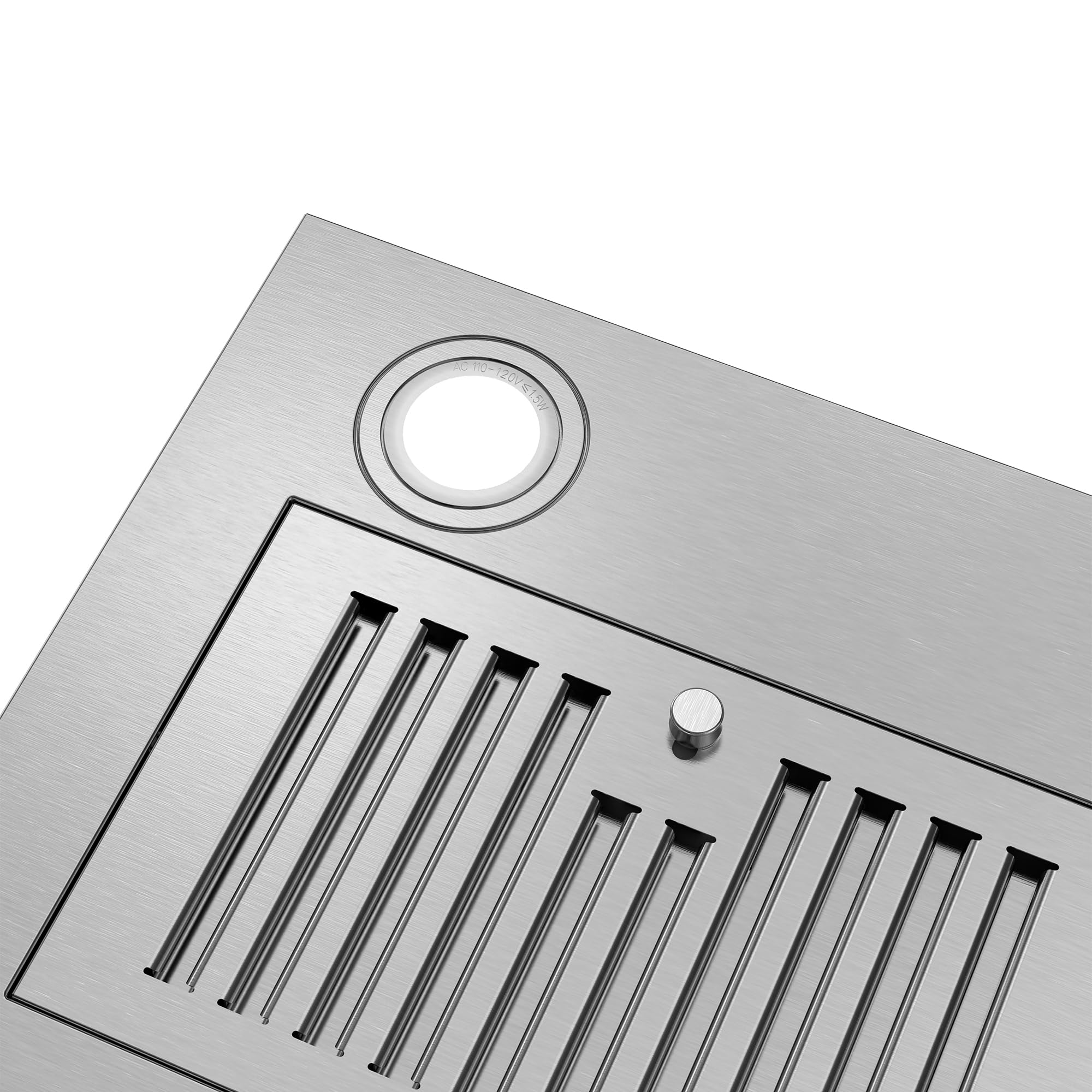 COSMO COS-36IRHP 36-Inch Stainless Steel Ducted Insert Range Hood - 380 CFM, LED Lights & Button Controls | Lumin Collection | Ideal for Modern Kitchens & High-Performance Cooking
