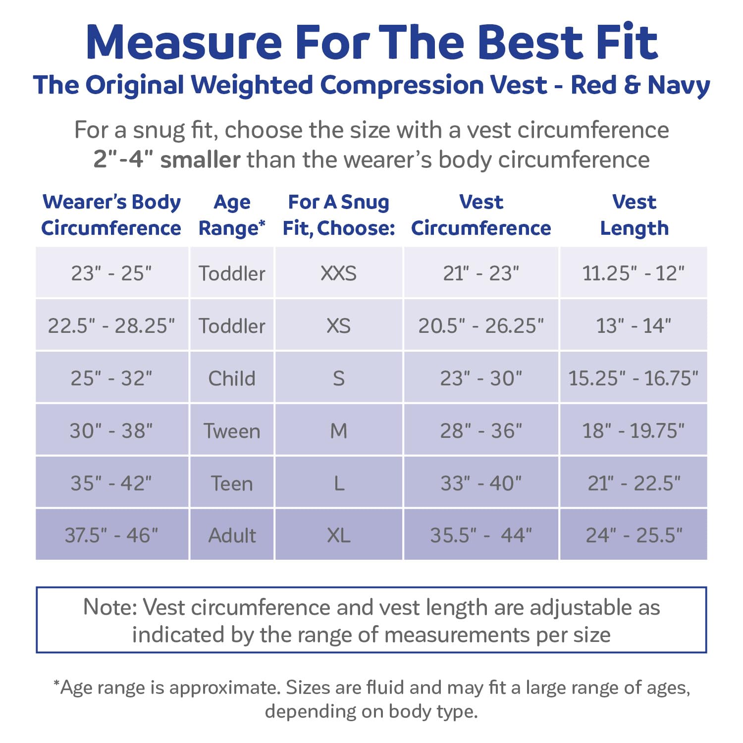 Blue Weighted Compression Vest for Kids & Adults - Sensory Calming Vest for Autism, ADHD, Anxiety - Adjustable Weighted Vest for Toddlers, Teens & Adults - Perfect for Therapy, School & Home Use
