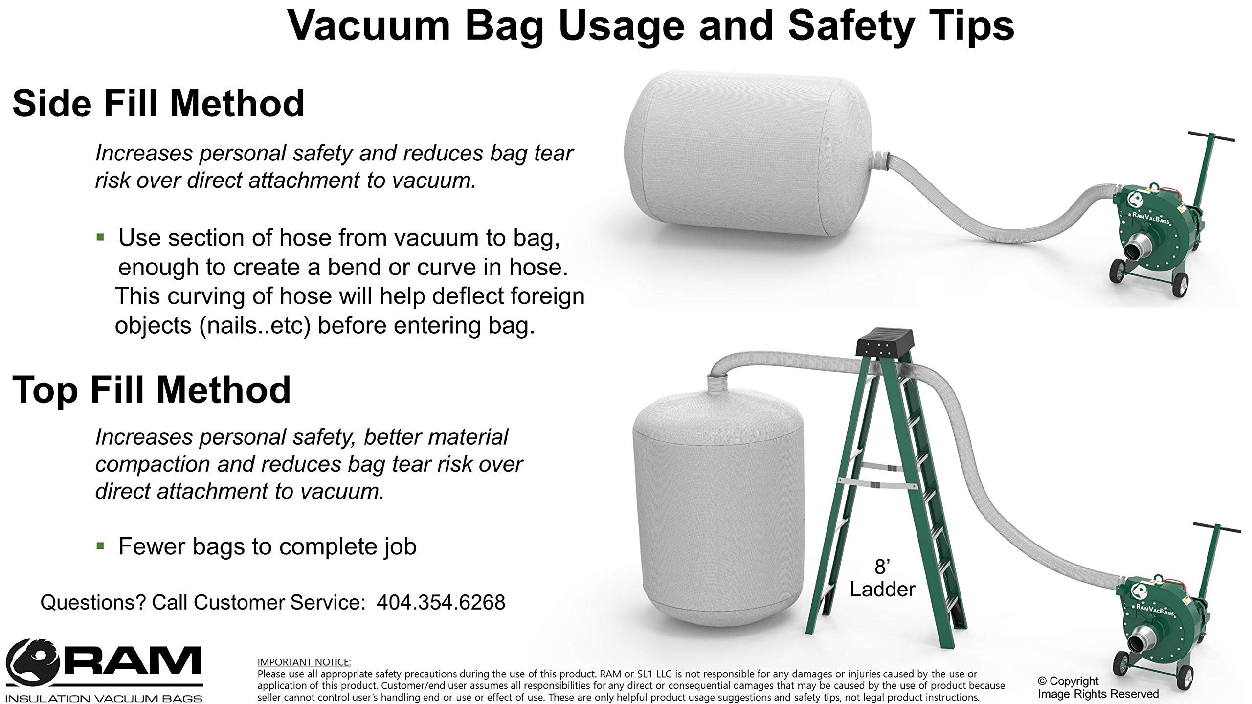 Heavy Duty 6ft x 4ft Insulation Vacuum Bags by RAM - 75 Cubic Feet Capacity, Low Dust (10 Pack) for Home Storage & Moving