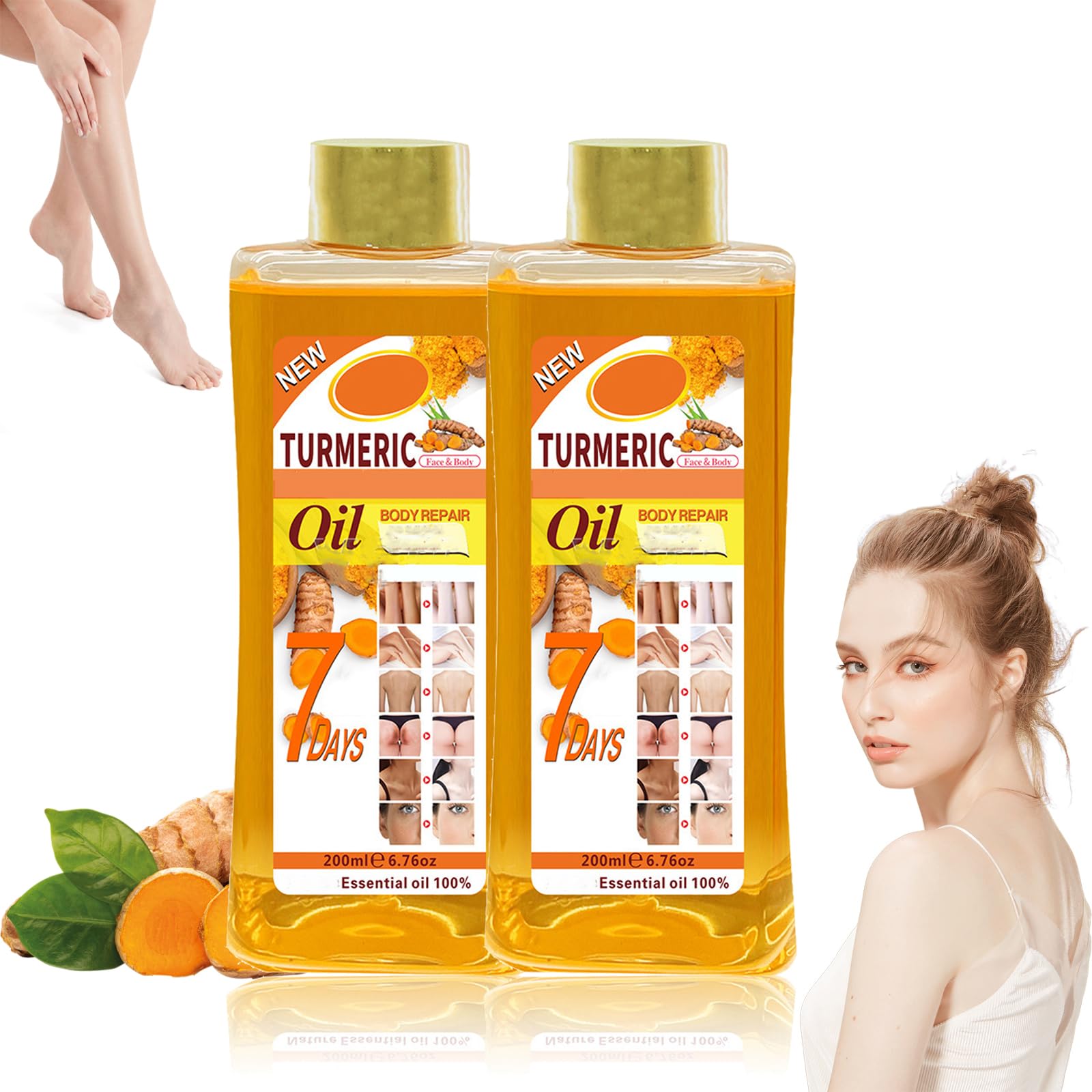 Veetgold Turmeric Body Oil - Natural Skin Brightening & Moisturizing Treatment for Face & Body | Reduces Uneven Skin Tone | Perfect for Daily Hydration & Glowing Skin Care Routine